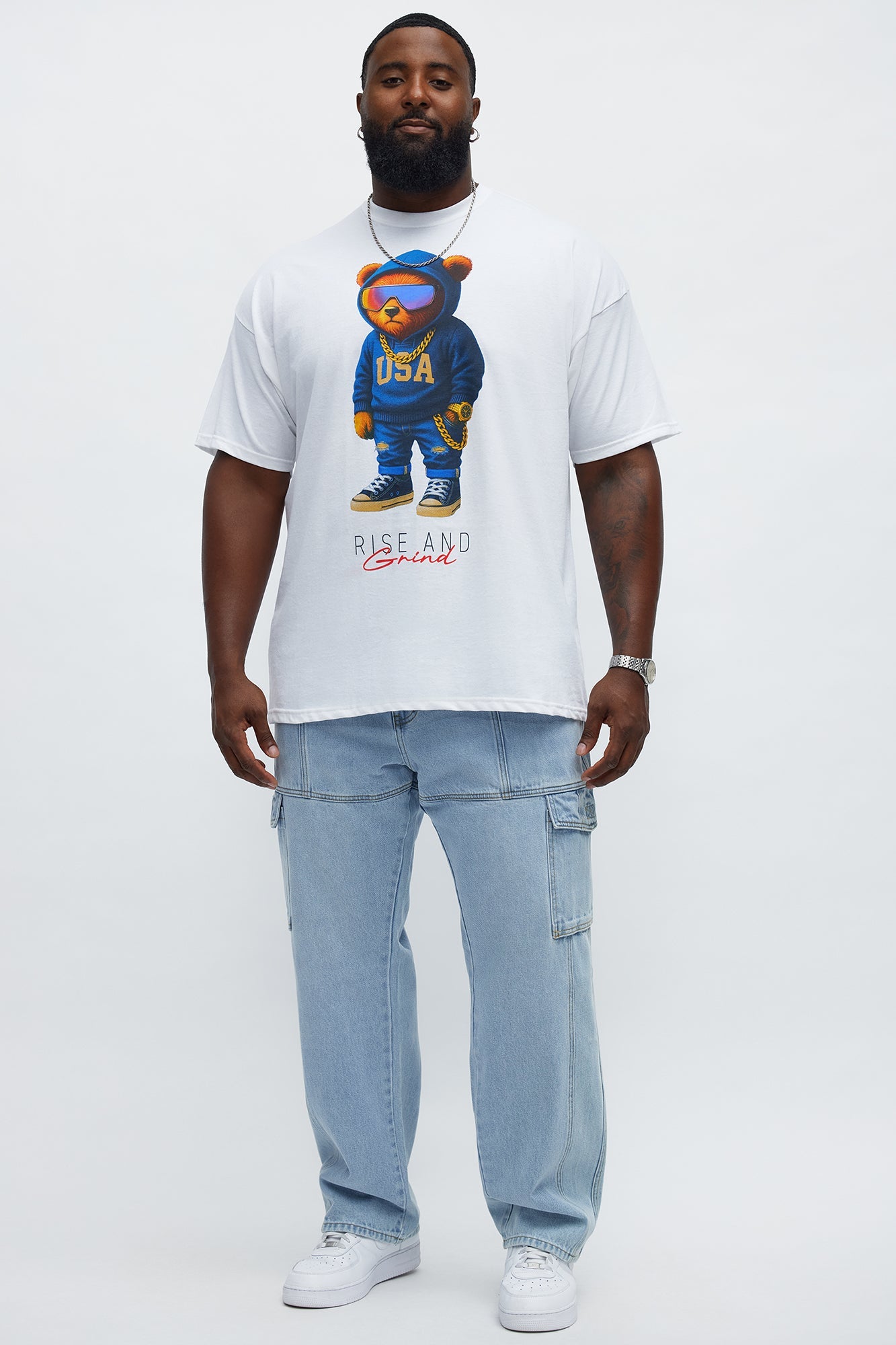 Rise And Grind Life Short Sleeve Tee - White Fashion Nova