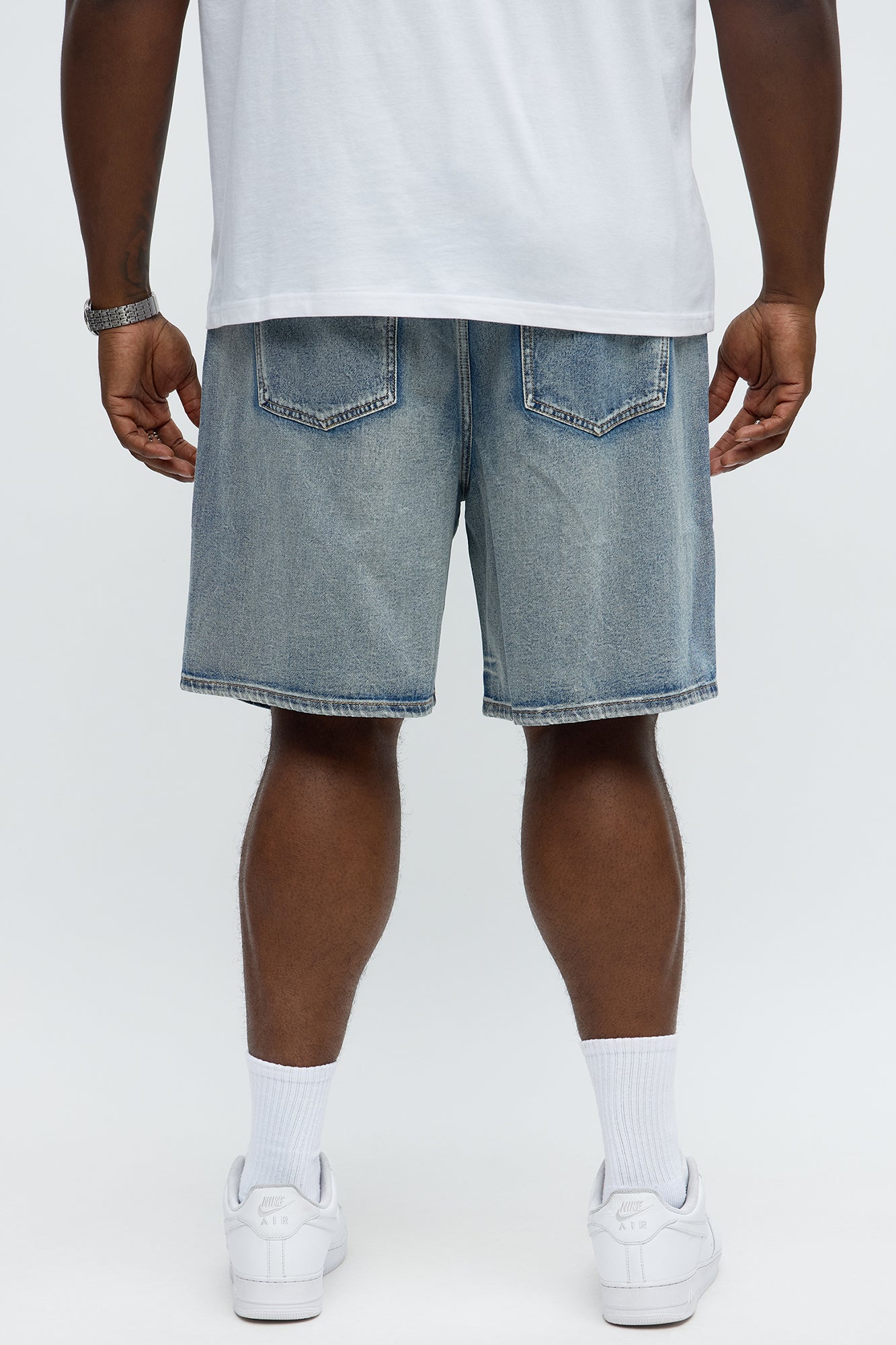 Relaxed Wish You Could Distressed Denim Shorts - Medium Blue Wash Fashion Nova