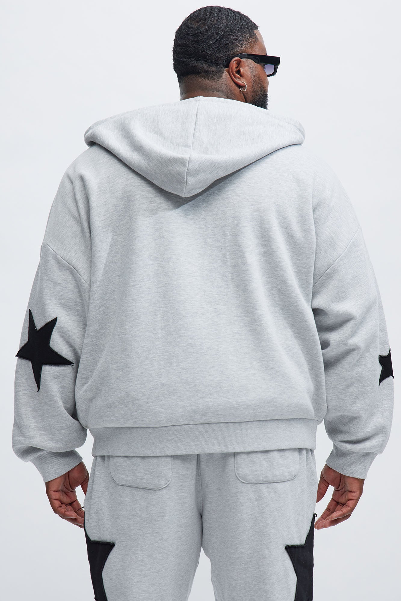 Tyson Stars Oversized Hoodie - Heather Grey Fashion Nova
