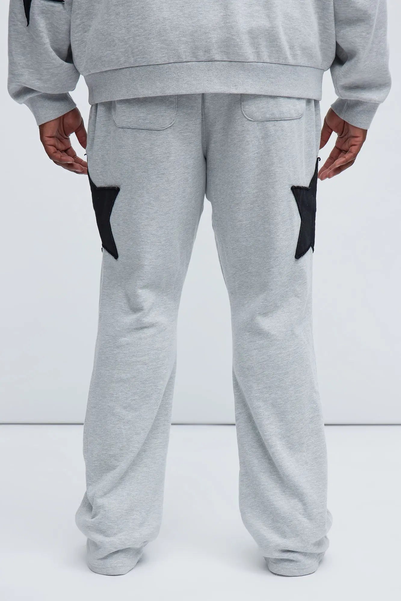 Tyson Stars Skinny Flared Sweatpants - Heather Grey Fashion Nova