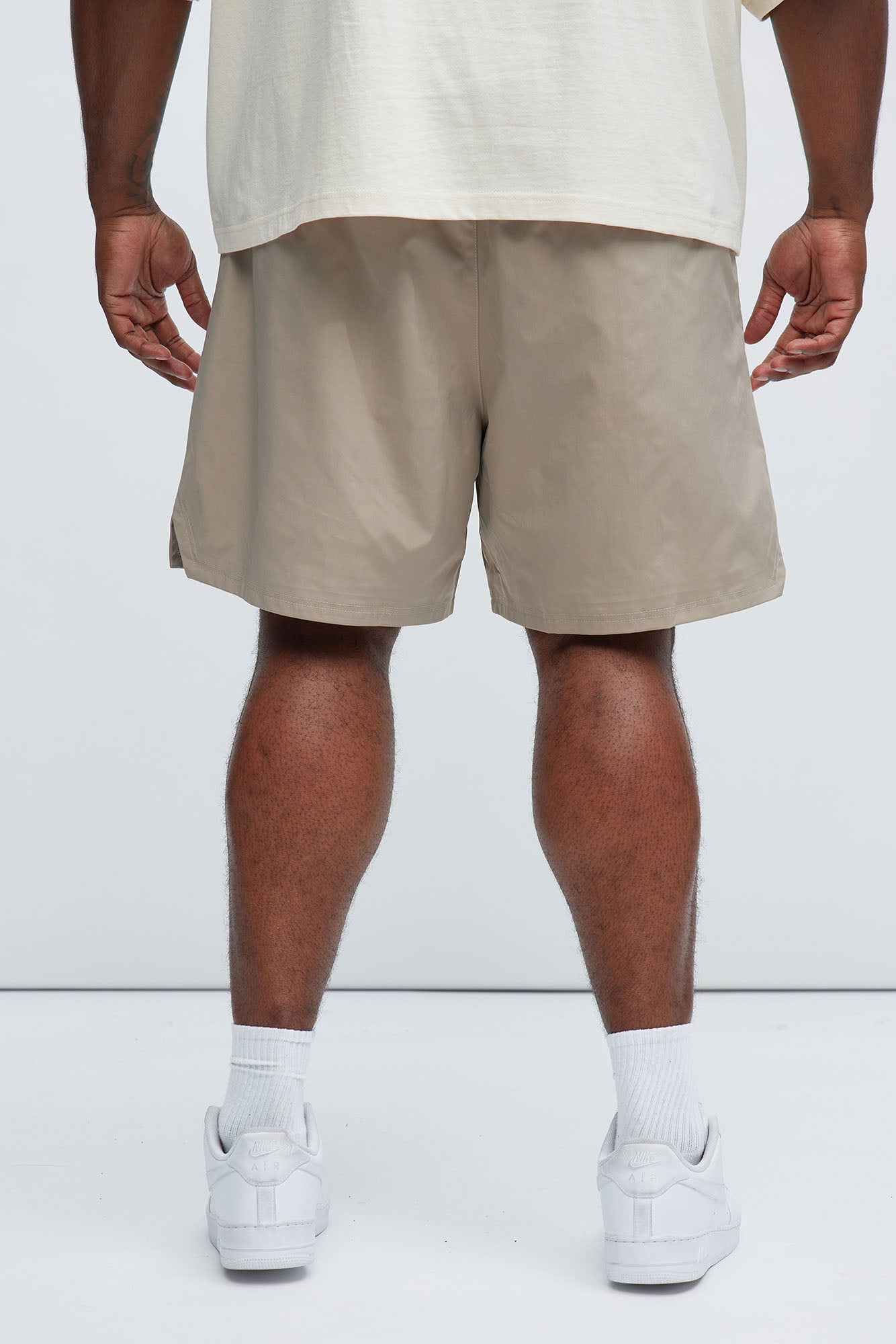 Originals Nylon Warm Up Shorts - Stone Fashion Nova