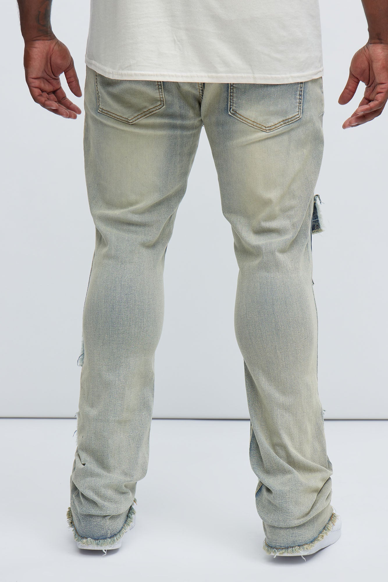 Get Started Cargo Stacked Skinny Flare Jeans - Medium Wash Fashion Nova