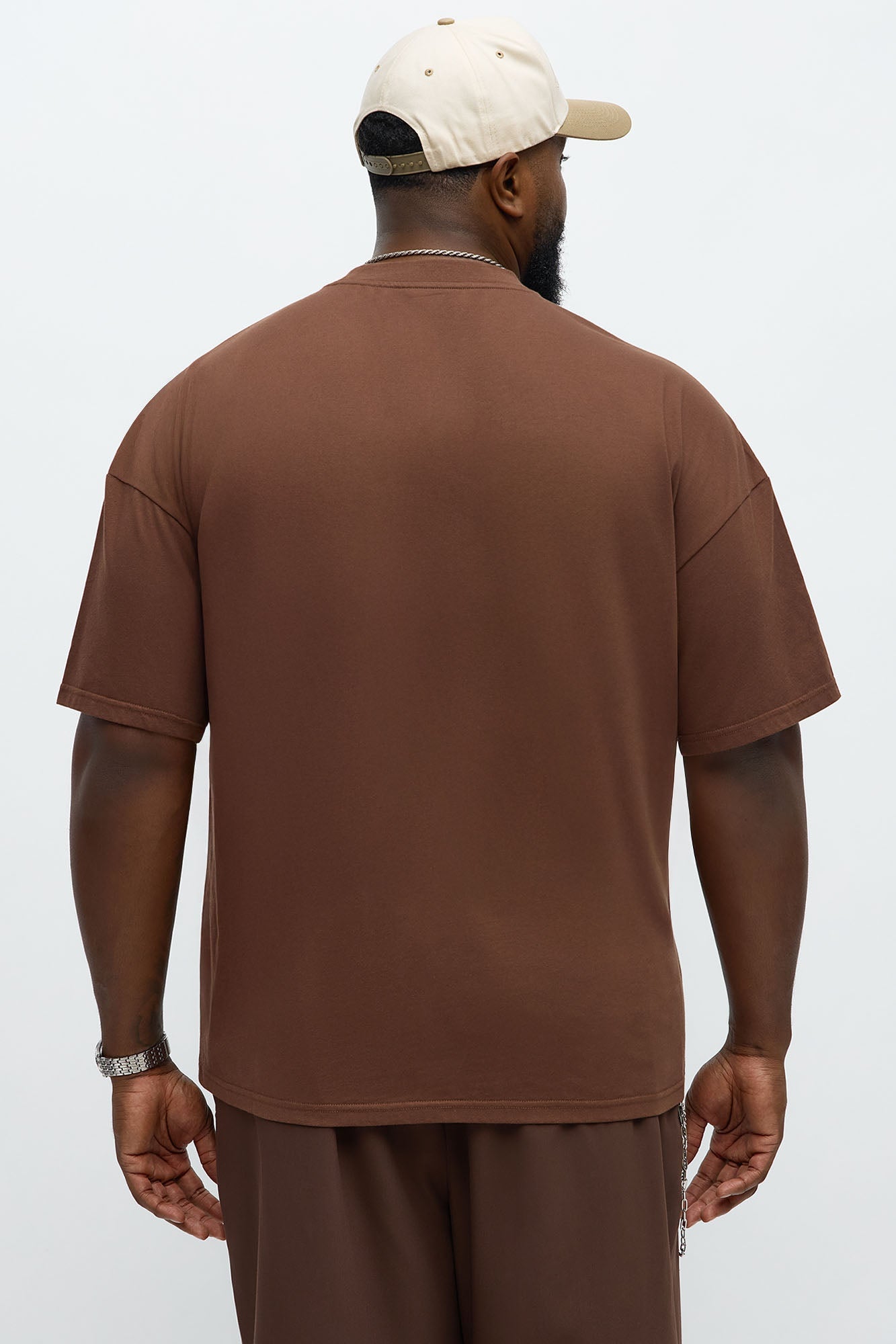 Oversized Mini Embroidery Heavy Weight Boxy tee - Dark Brown Fashion Nova