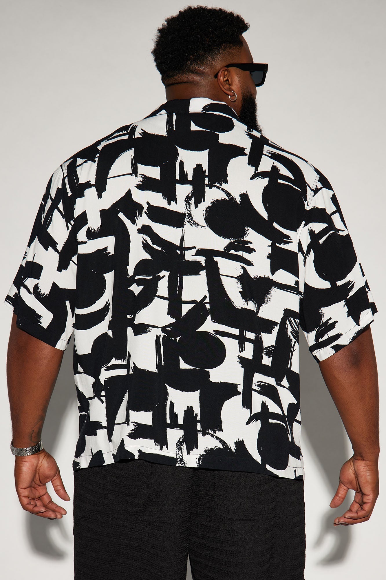 Perfect Strokes Button Up Shirt - Black/combo Fashion Nova