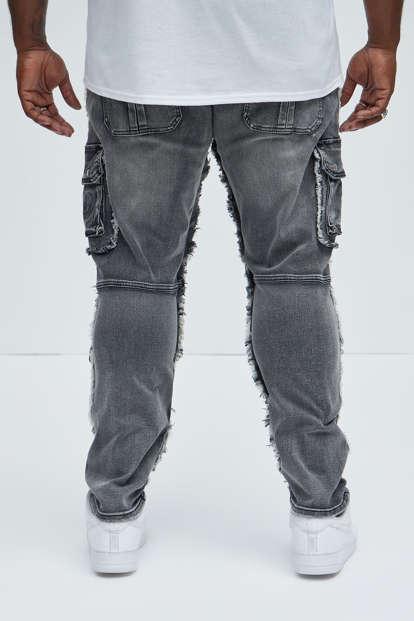 Risky Business Slim Cargo Jeans - Black Wash Fashion Nova