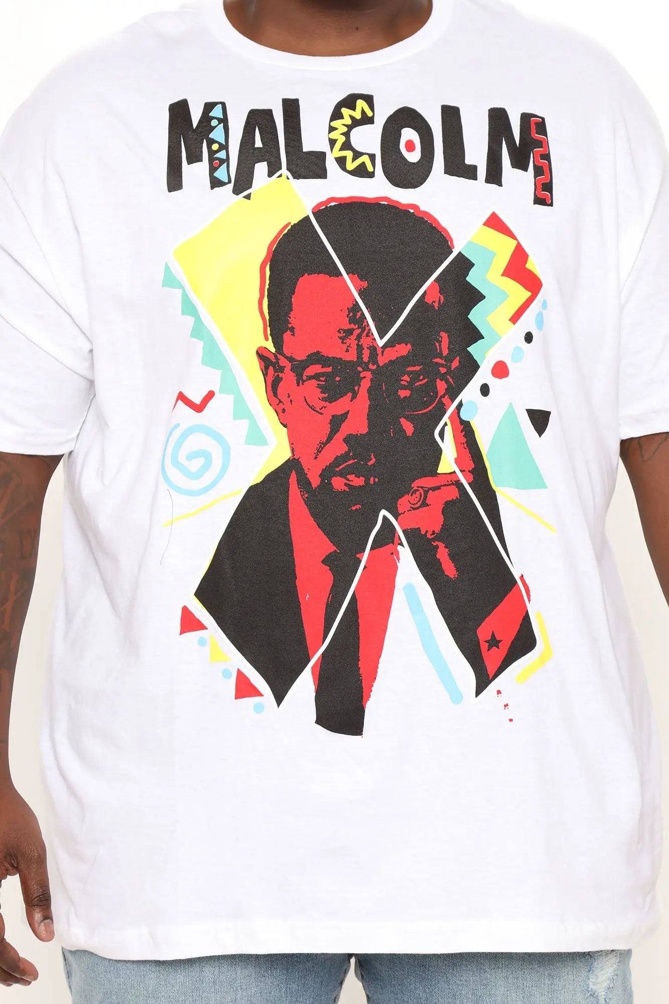 Malcolm X 90's Artist Edition Short Sleeve Tee - White Fashion Nova