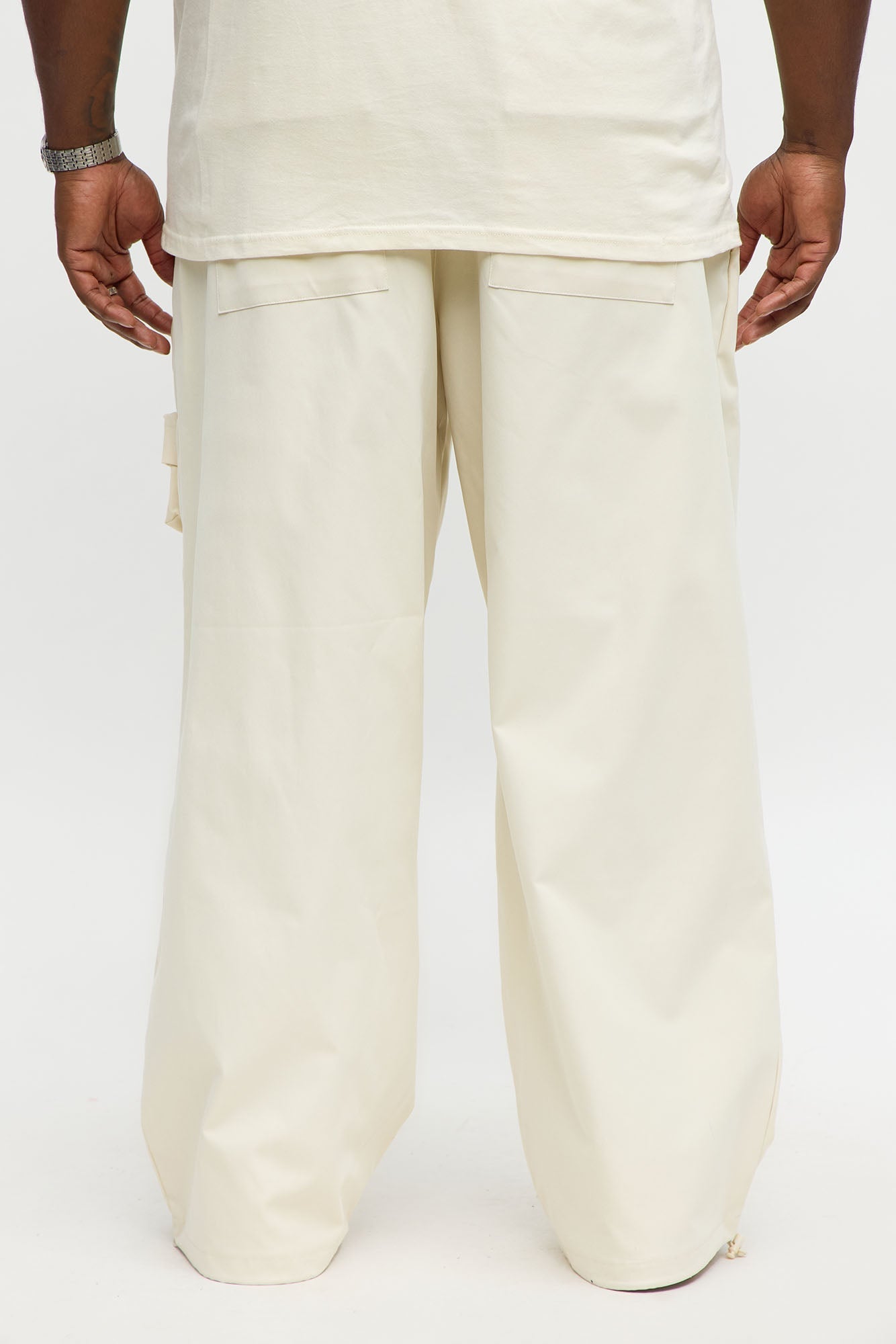 Baggy Make That Call Front Pocket Pants - Off White Fashion Nova