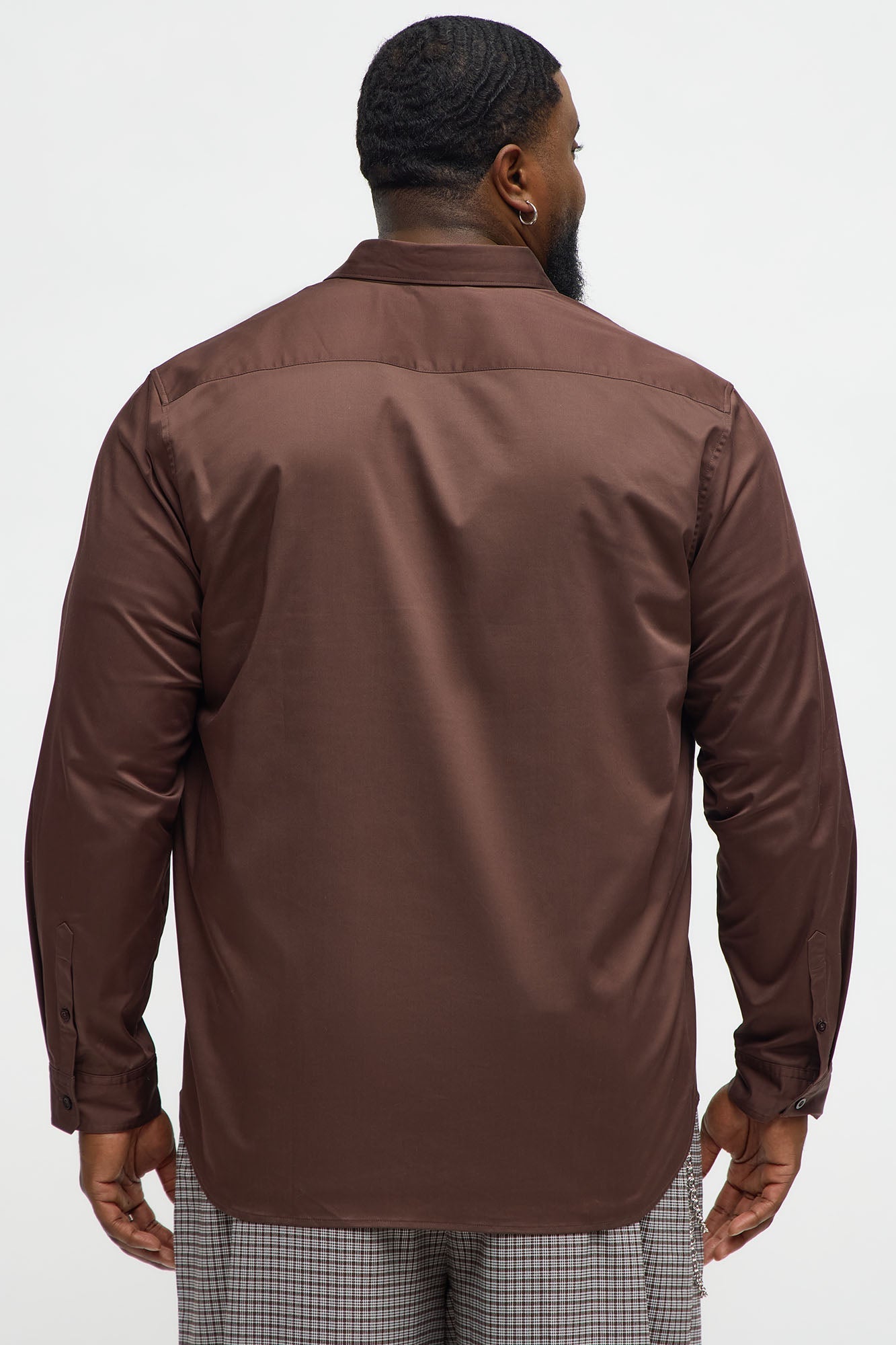 Luxe Stretch Dress Shirt - Brown Fashion Nova