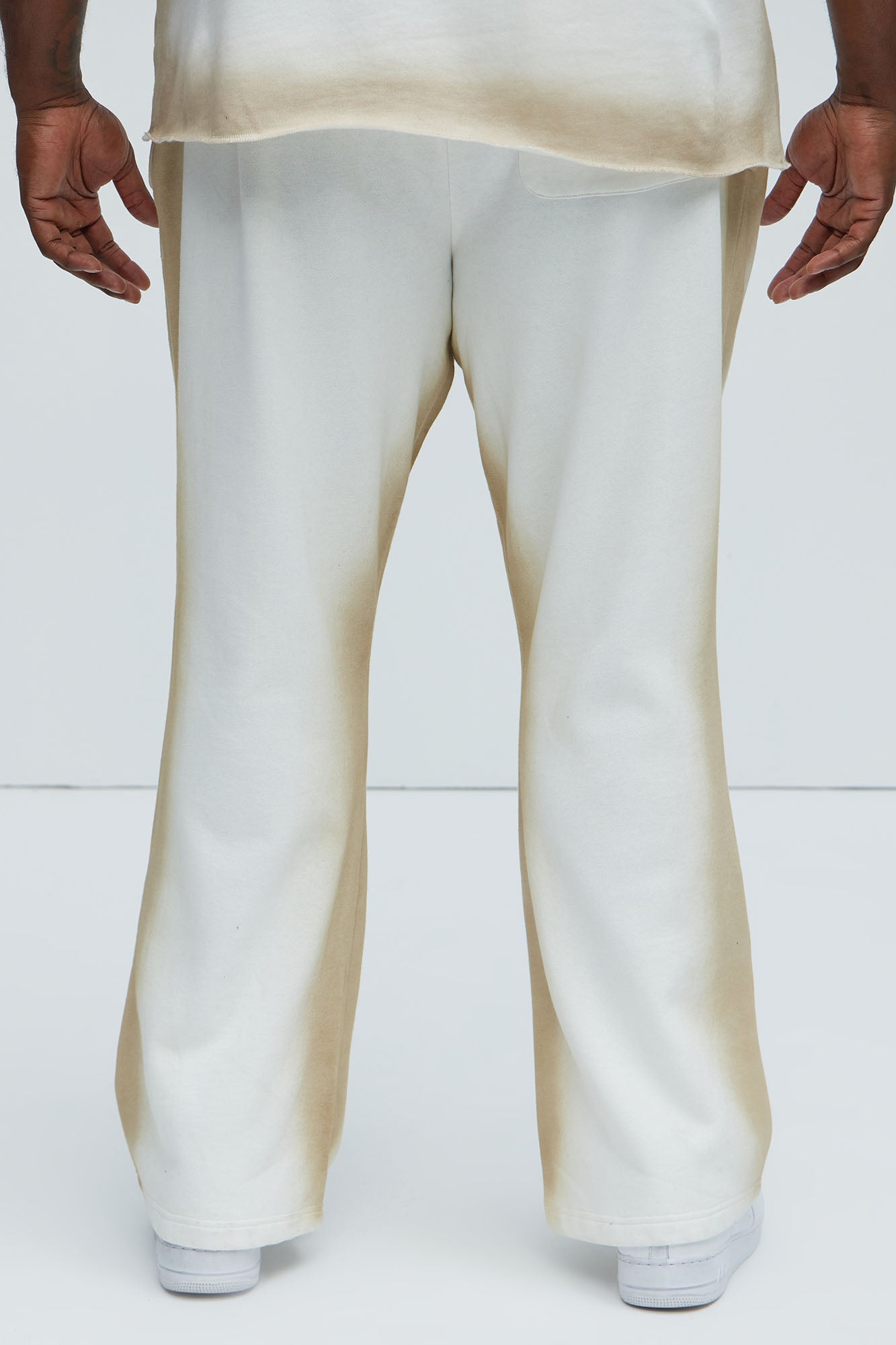 Tyson Blurred Lines Skinny Flare Sweatpants - Cream Fashion Nova