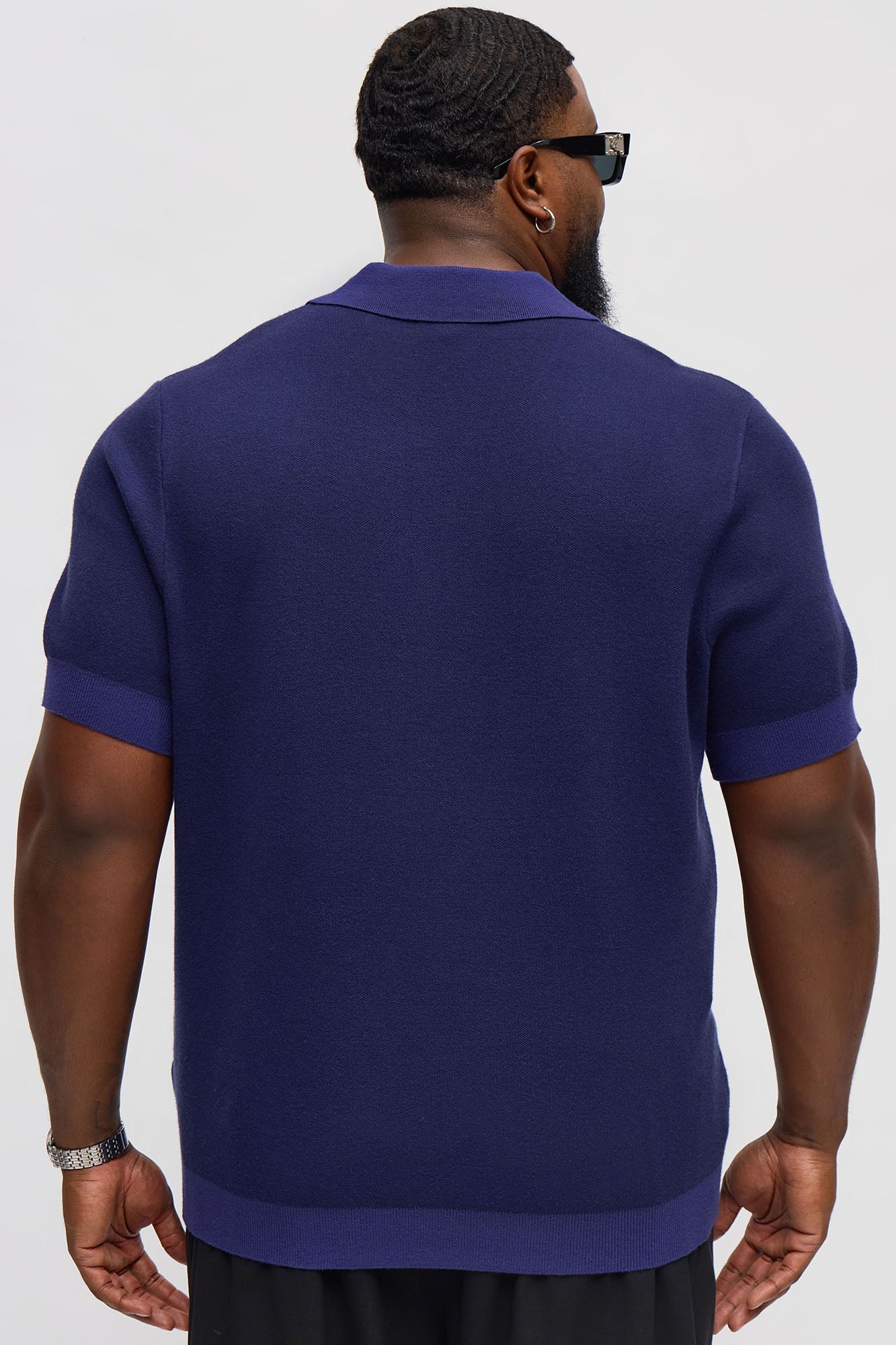 Eastport Johnny Collar Knit Top - Blue/combo Fashion Nova