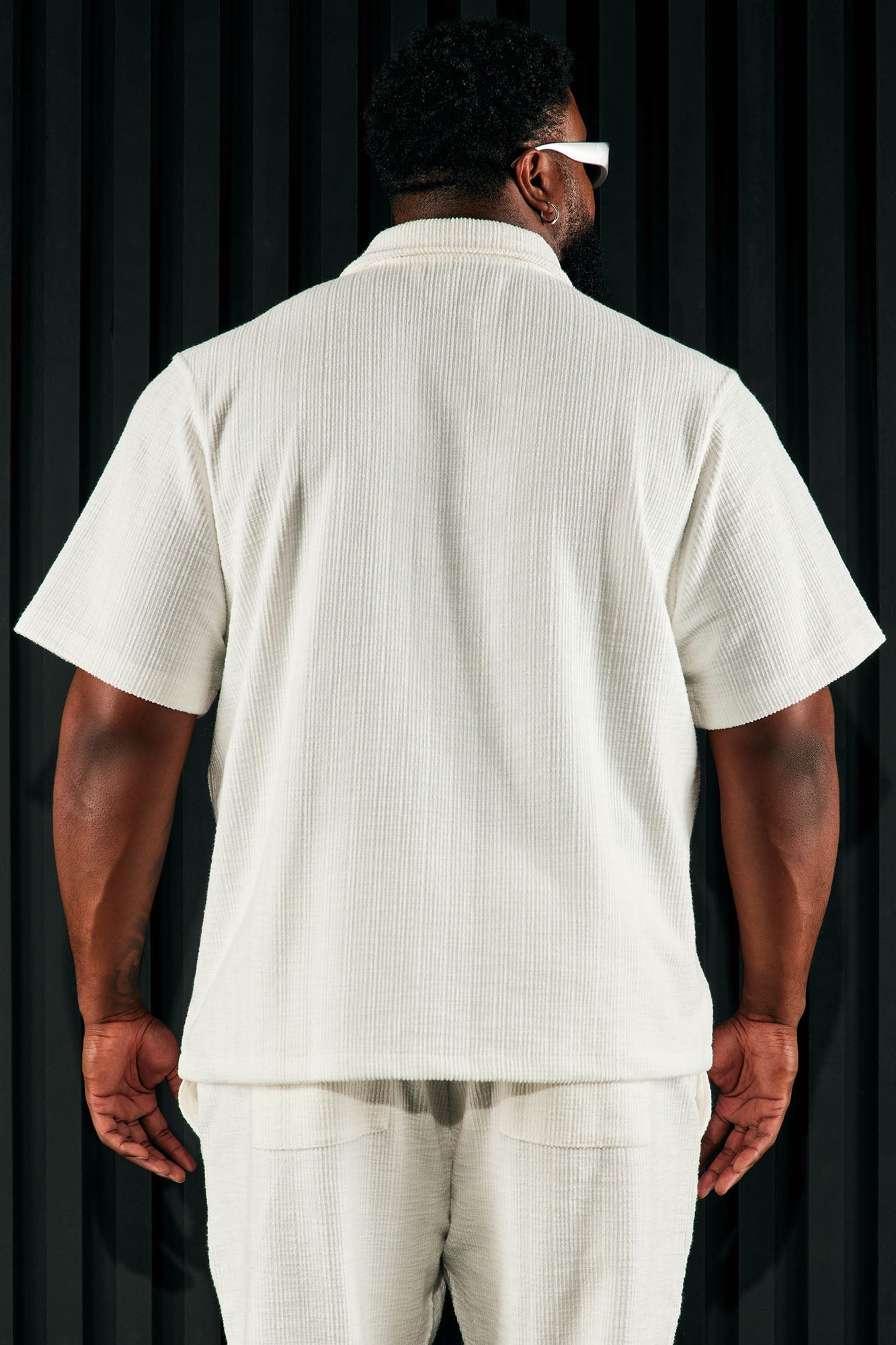 Dean Textured Short Sleeve Button Up Shirt - White Fashion Nova
