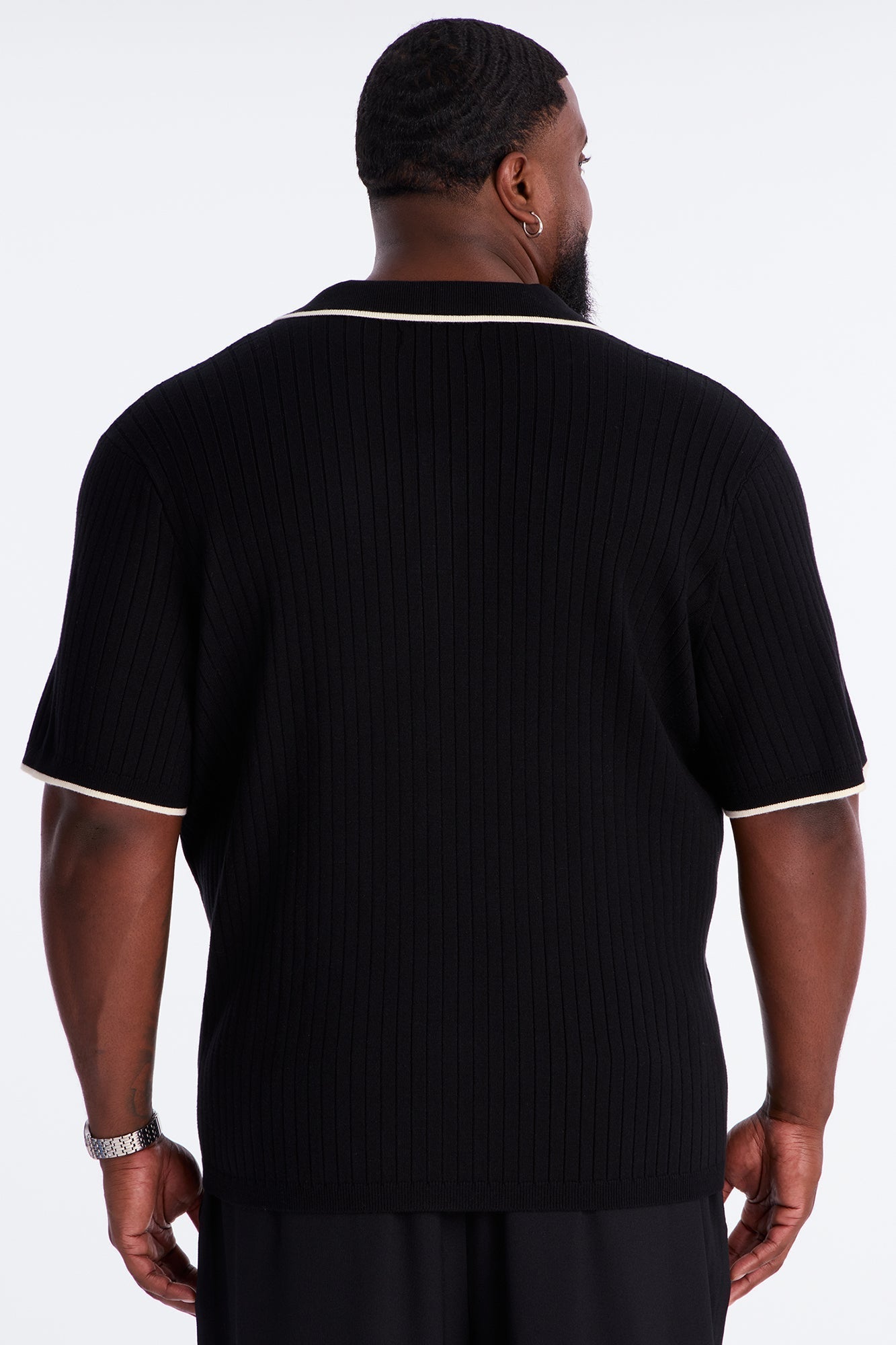 Garrison Knitted Button Up Shirt - Black Fashion Nova