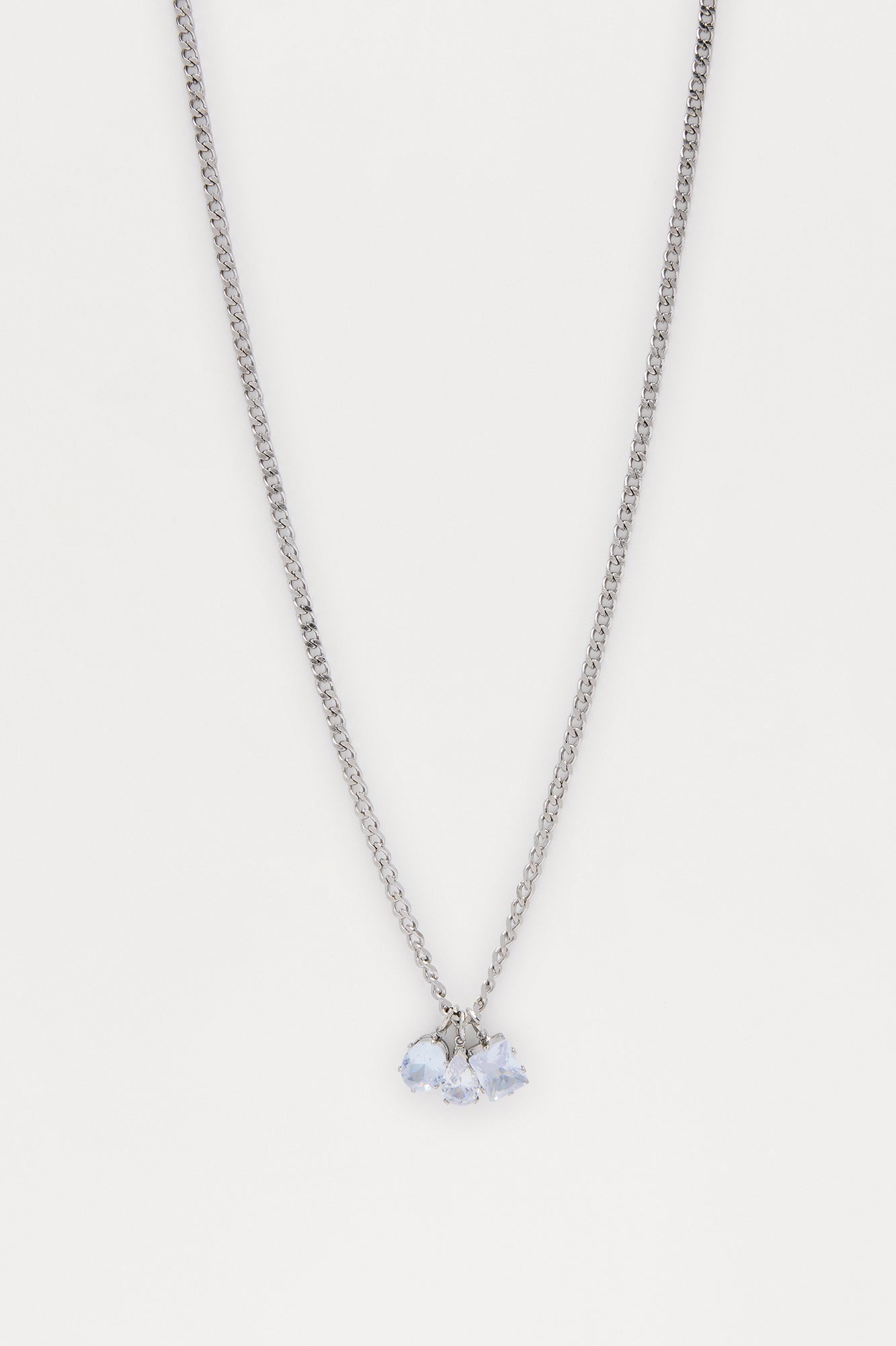 Mixed Multi Pendant Charm Necklace - Silver Fashion Nova