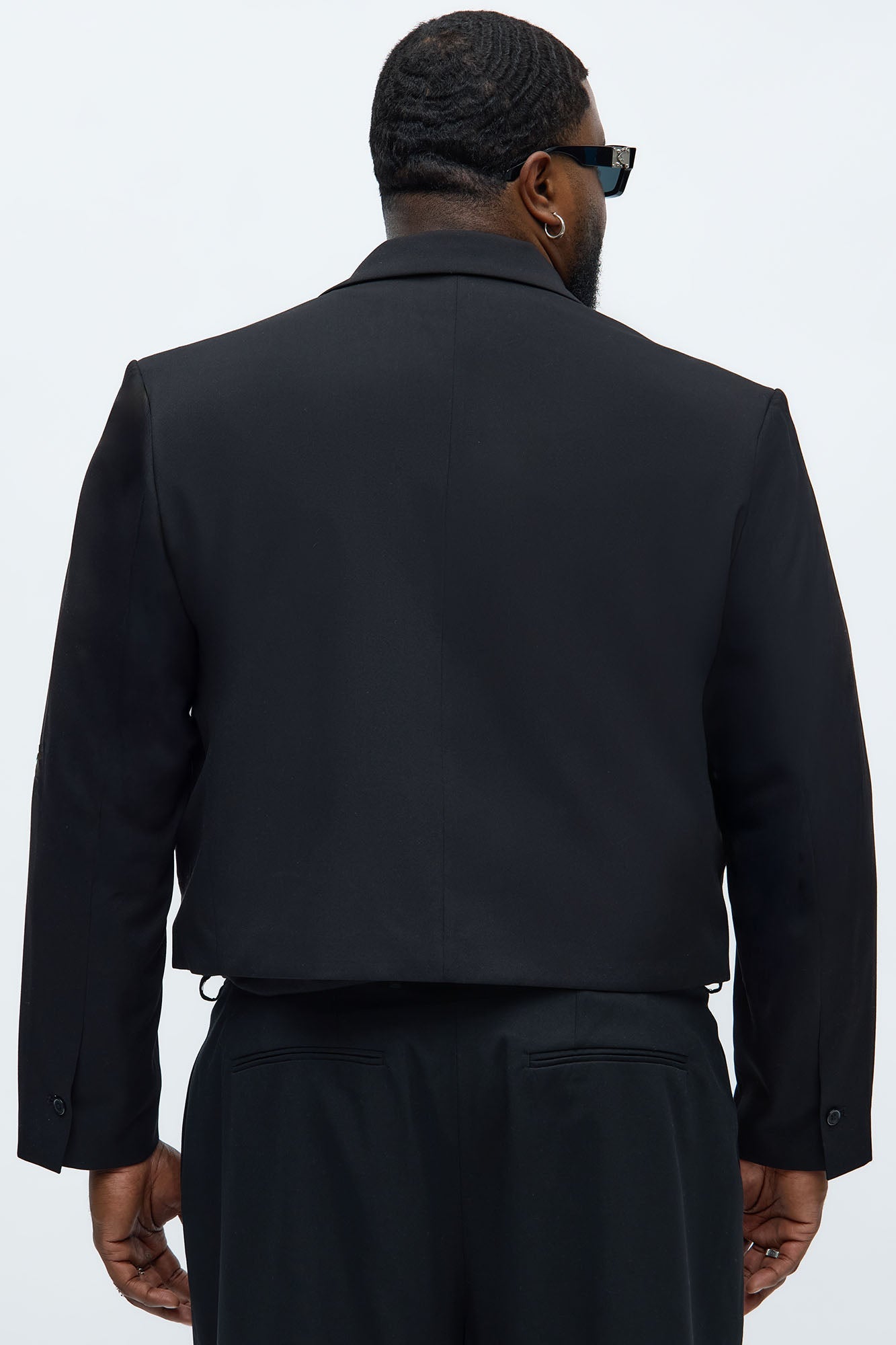 Gabardine Super Cropped Single Breasted Blazer - Black Fashion Nova