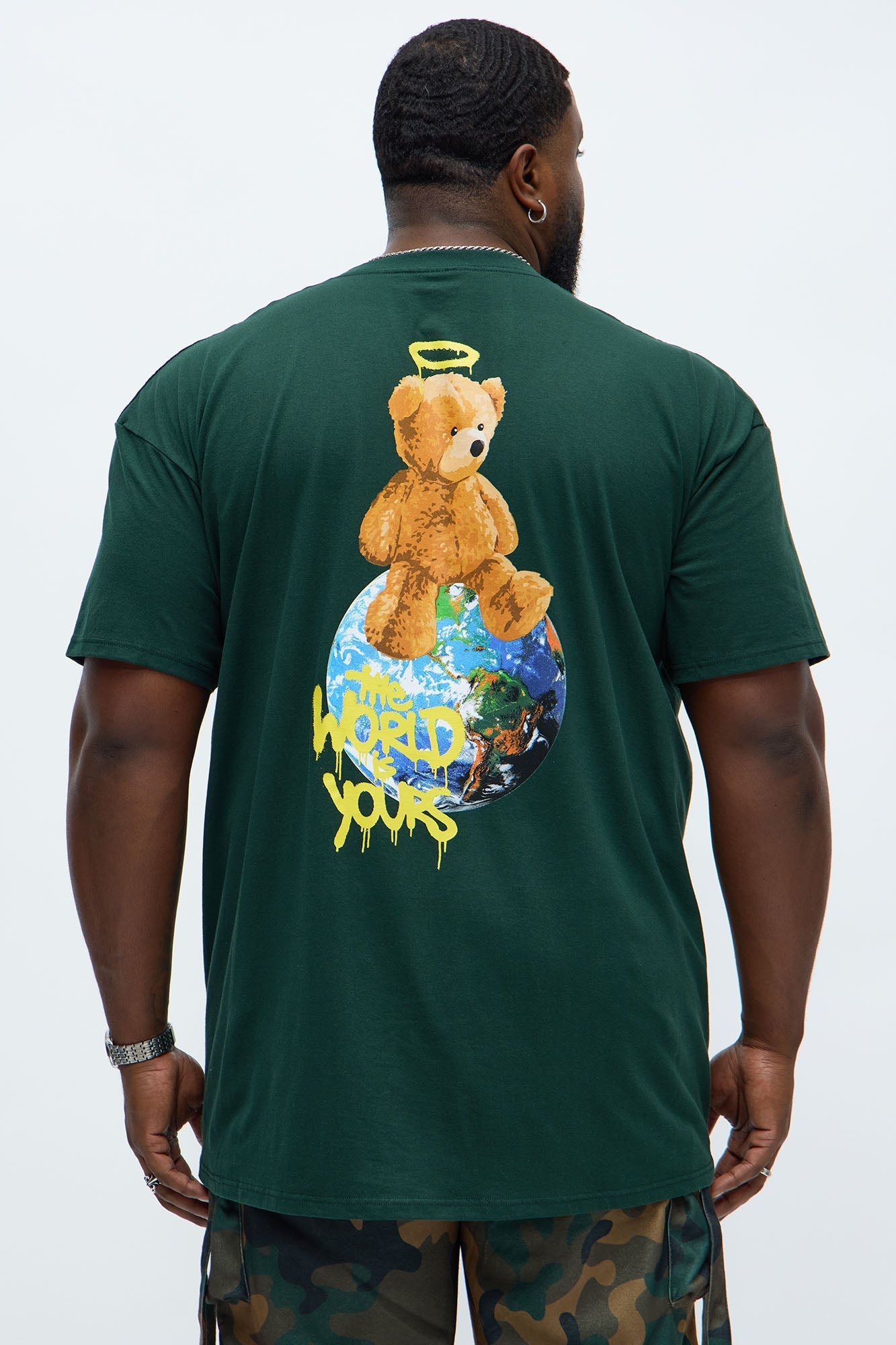 The World Is Yours Bear Short Sleeve Tee - Green Fashion Nova