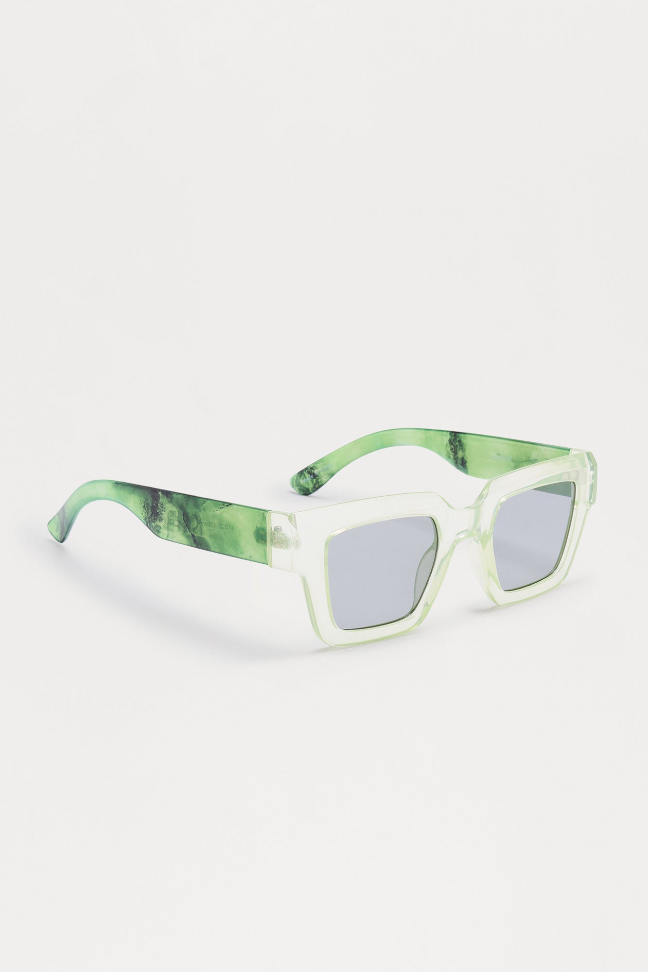 Marble Square Frame Color Lens Sunglasses - Green Fashion Nova