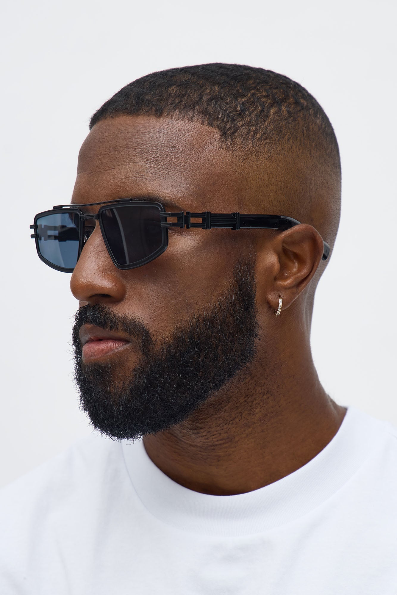 Engineered Aviator Metal Frame Sunglasses - Black Fashion Nova