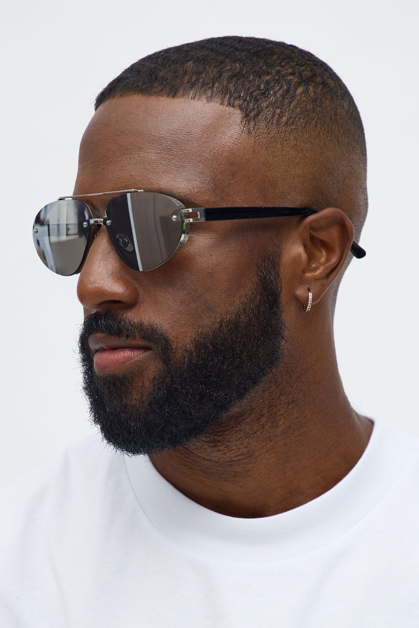 Tough Aviator Metal Frame Sunglasses - Black/Silver Fashion Nova