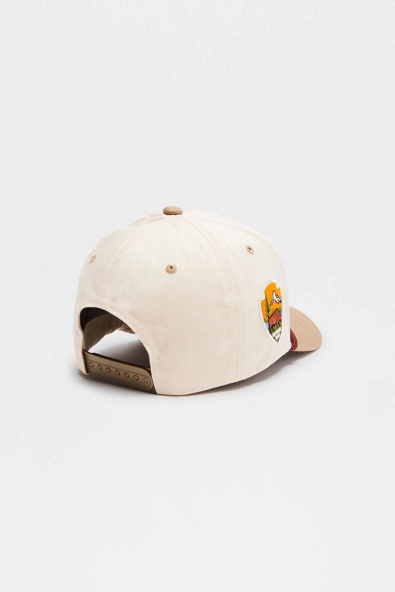 Camp Badge Structured Snapback Hat - Stone/Combo Fashion Nova