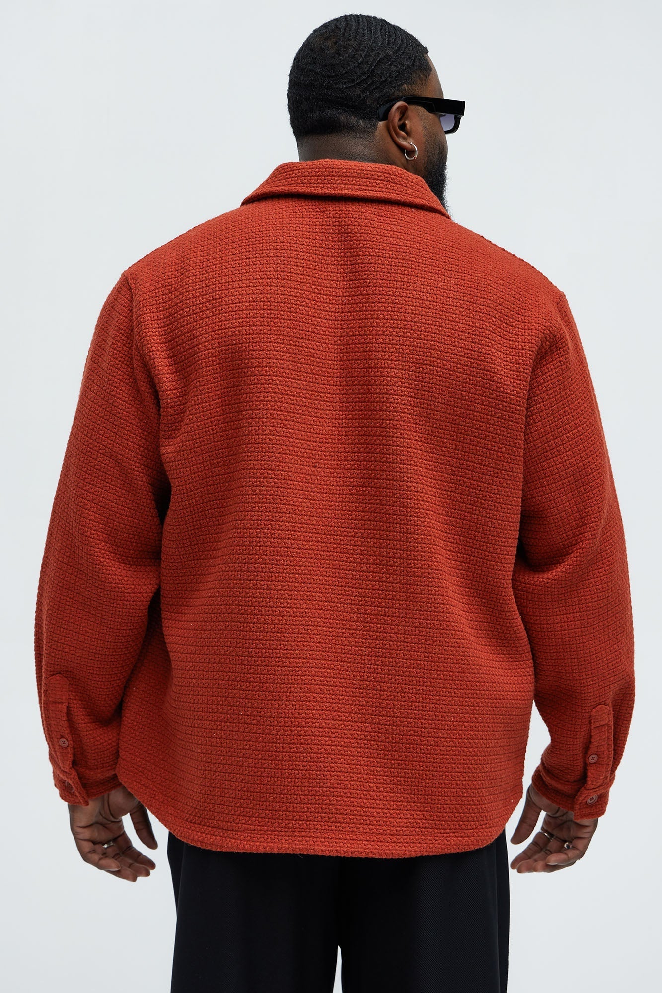 Linden Textured Button Up Shirt - Rust Fashion Nova