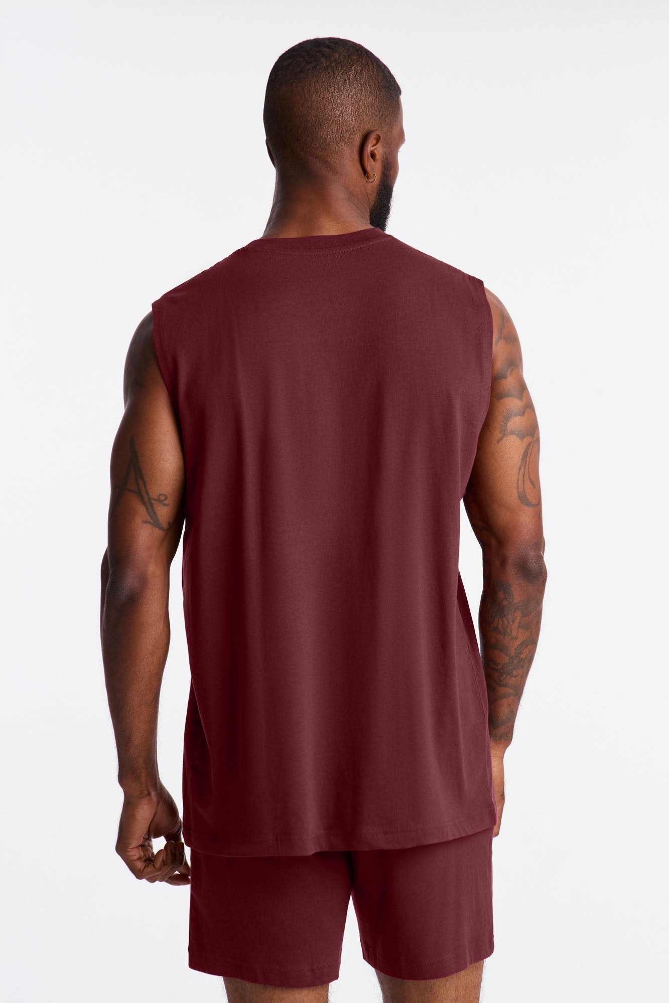 Essential Modal Lounge Sleeveless Muscle Tee - Burgundy Fashion Nova