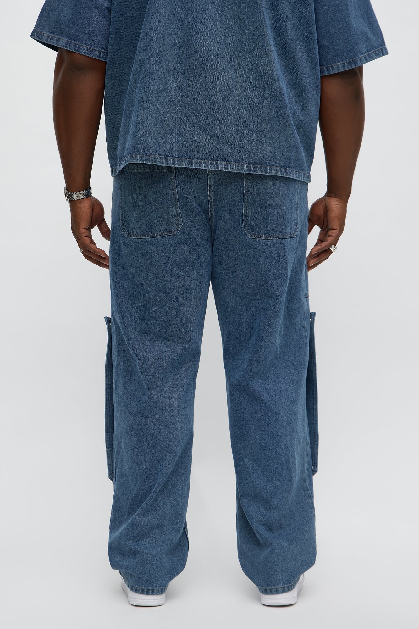 Straight Utility Snap Panel Jean - Dark Wash Fashion Nova