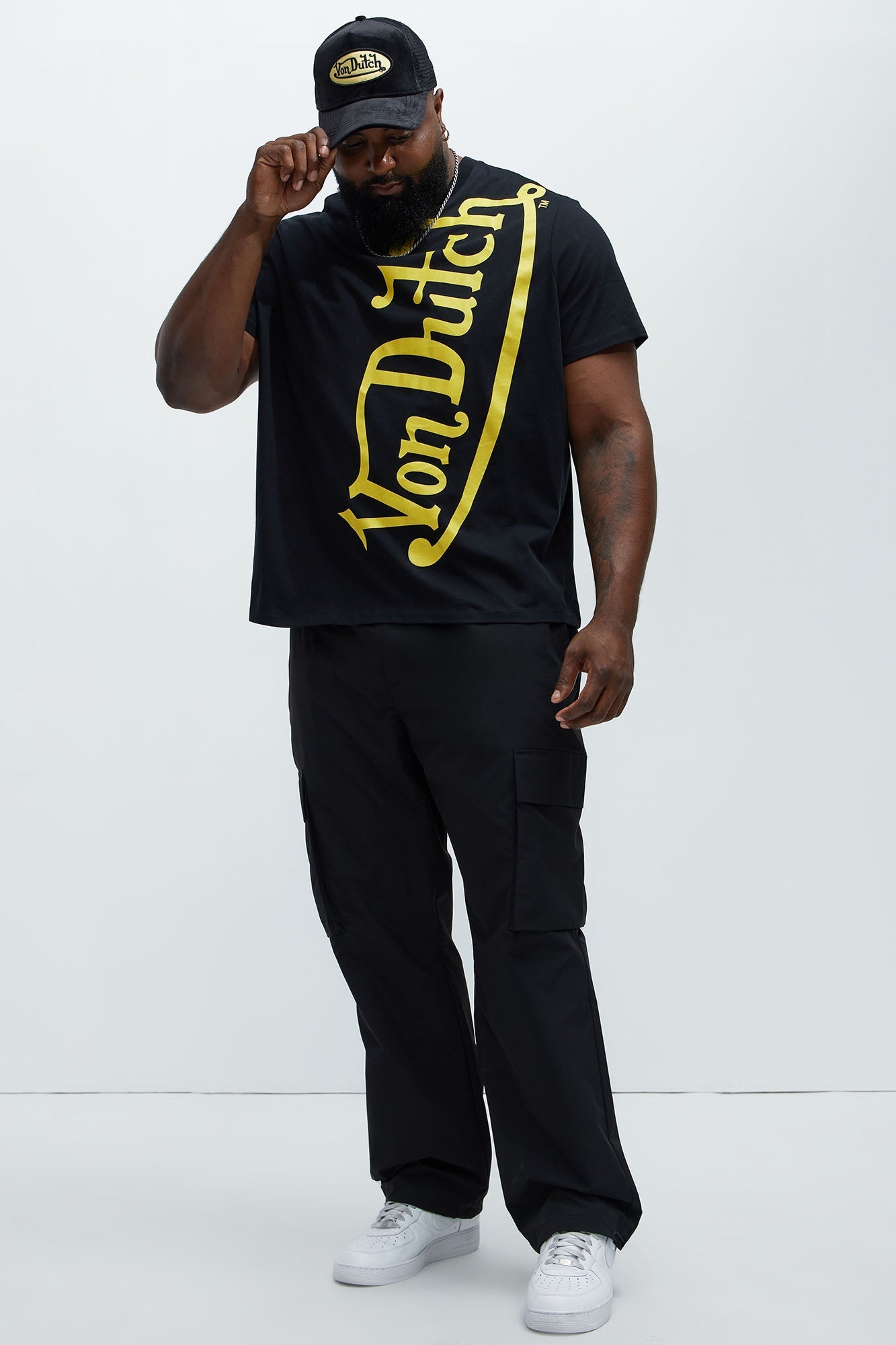 Von Dutch Blasted Short Sleeve Tee - Black/Yellow Fashion Nova