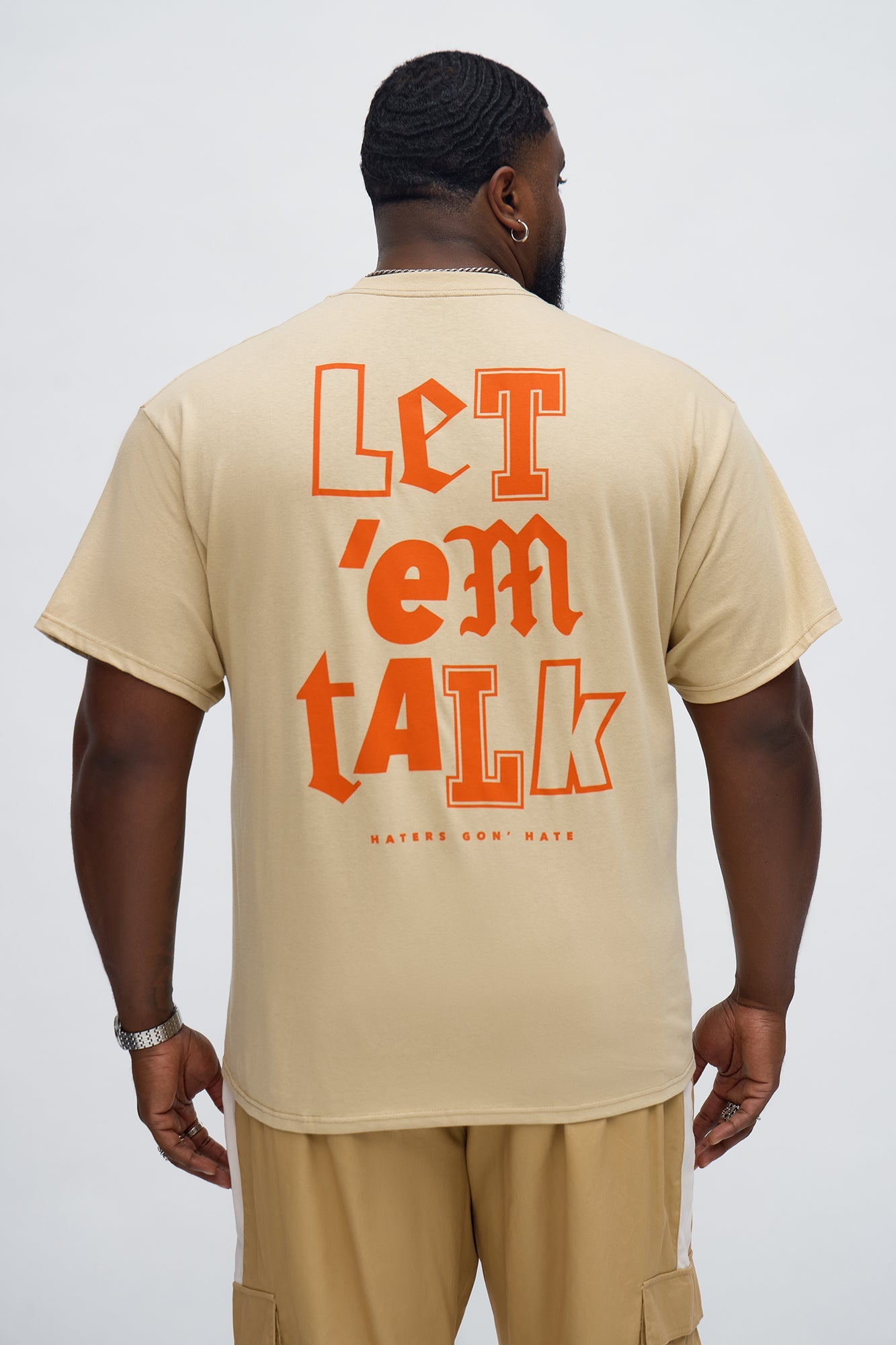 Haters Let Em Talk Short Sleeve Tee - Sand Fashion Nova