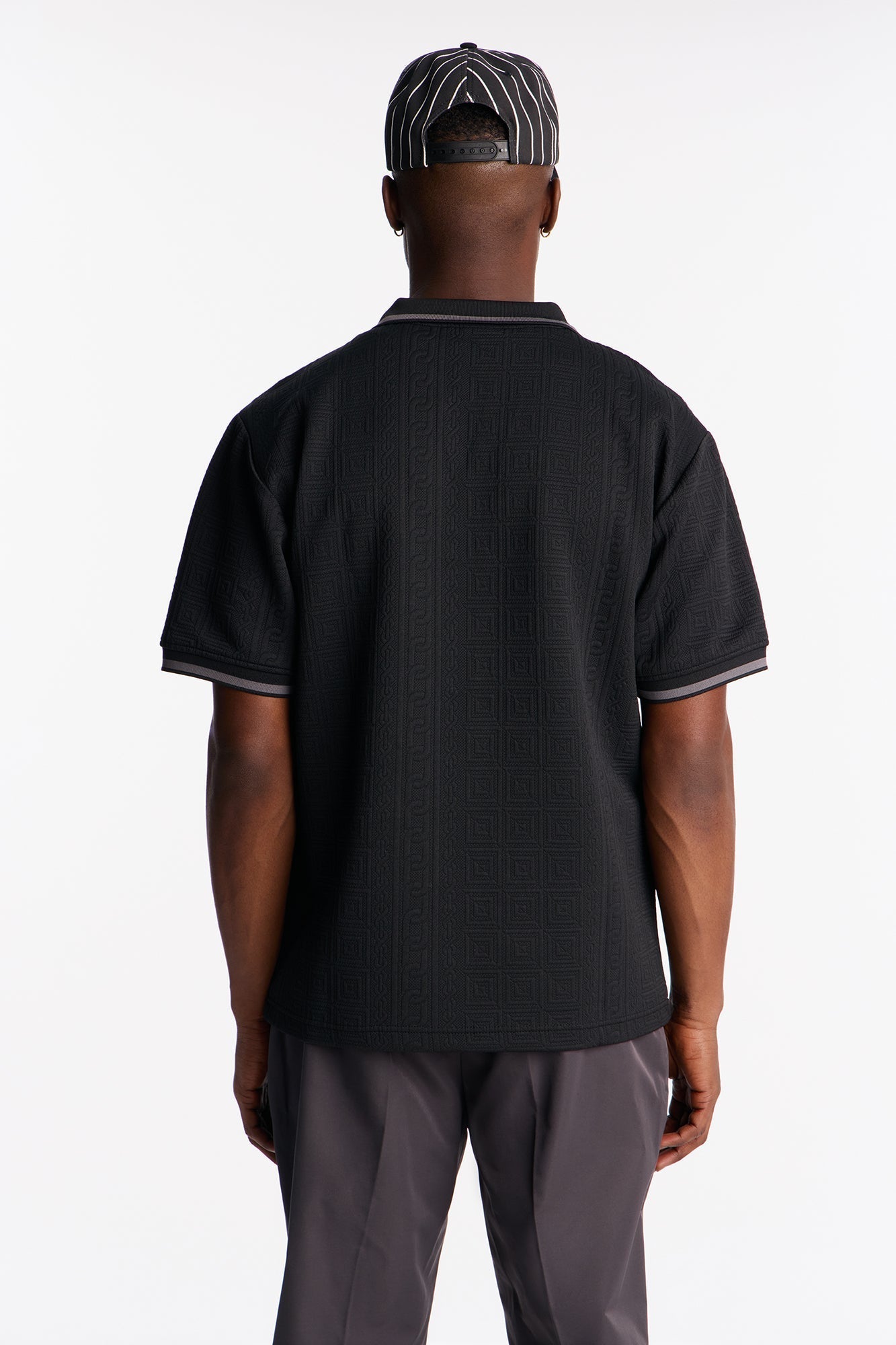 Versailles Grid Polo - Black Fashion Nova