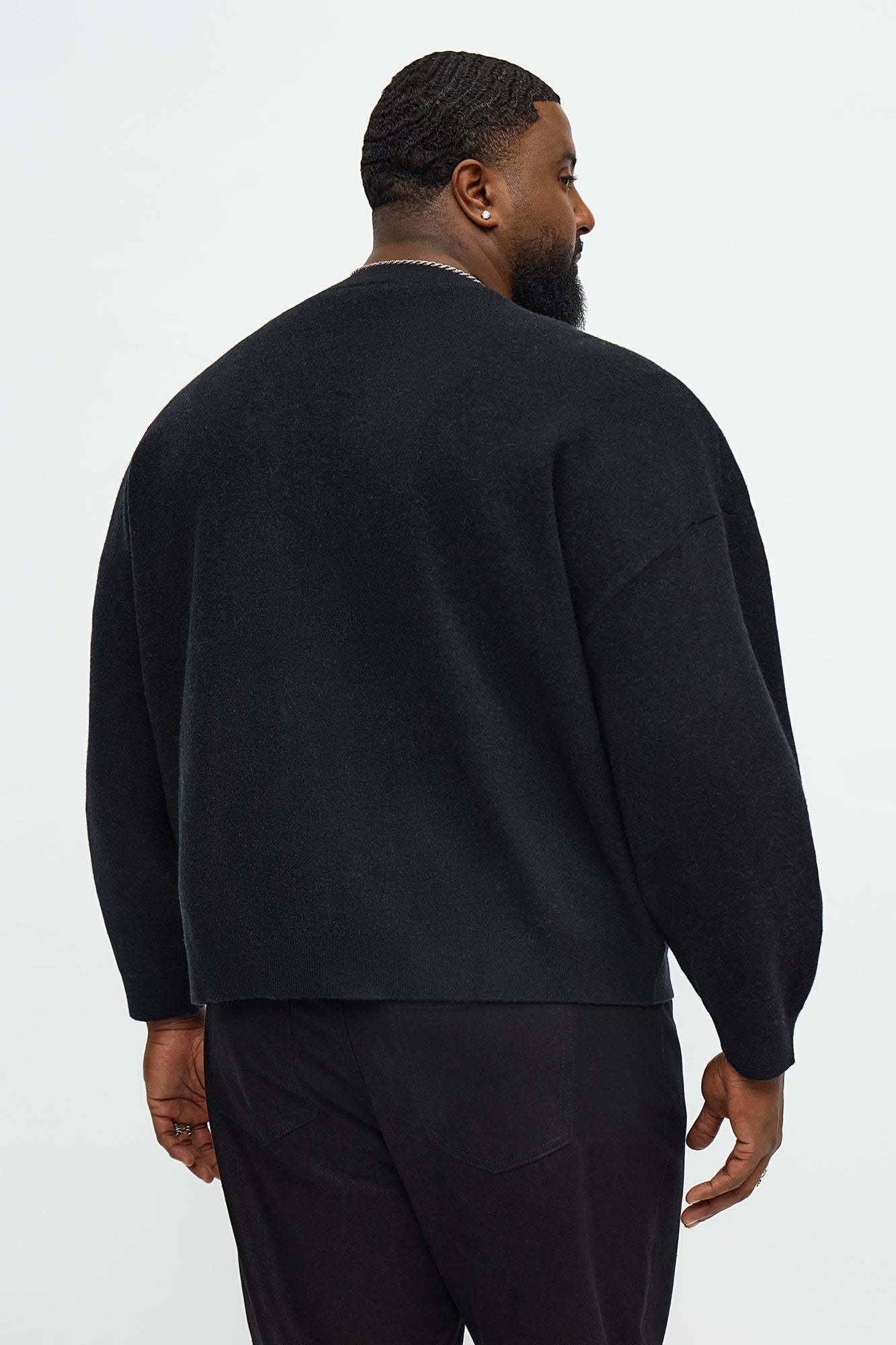Cropped Clover Academic Sweater Cardigan - Black Fashion Nova