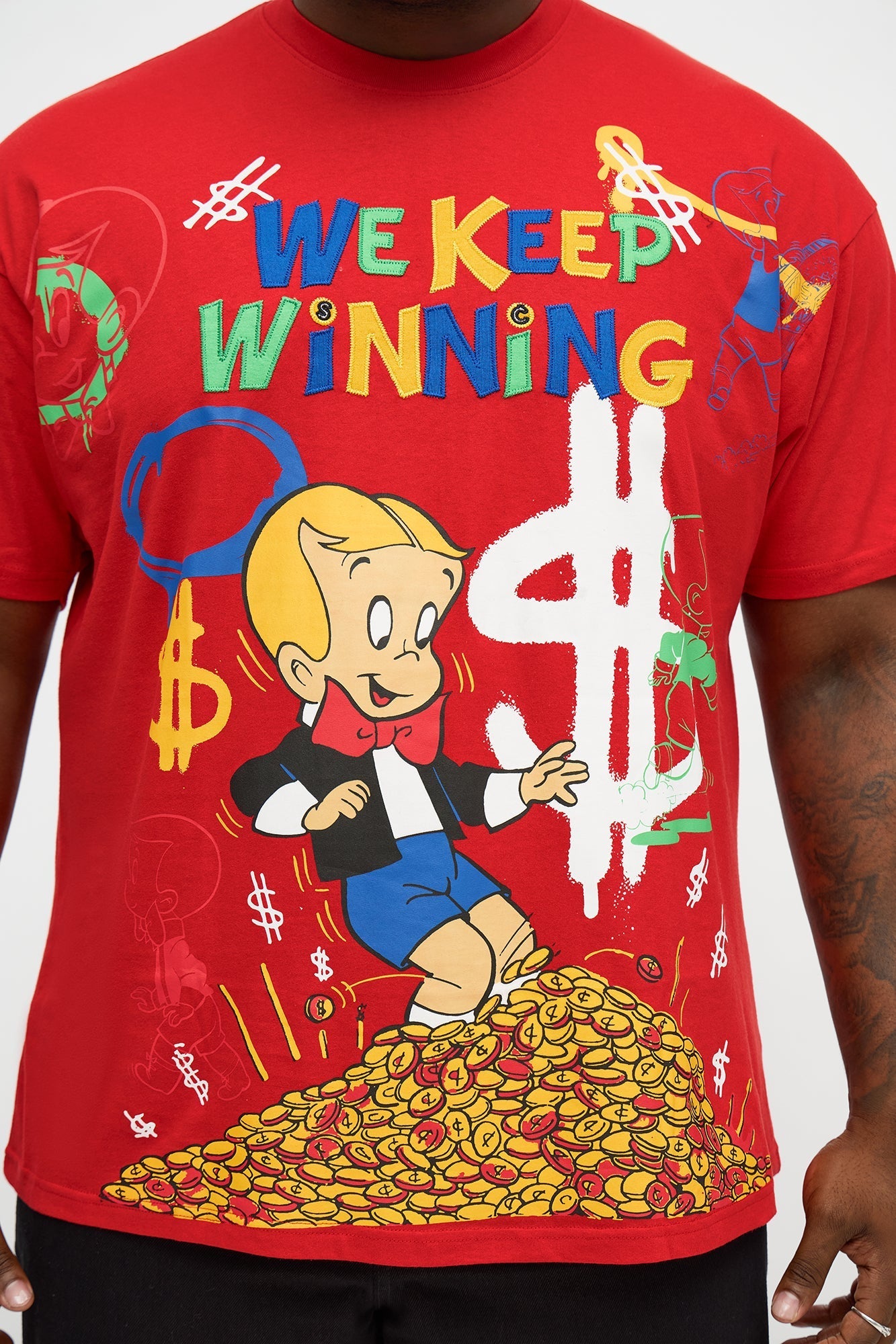 Richie Rich We Keep Winning Short Sleeve Tee - Red Fashion Nova