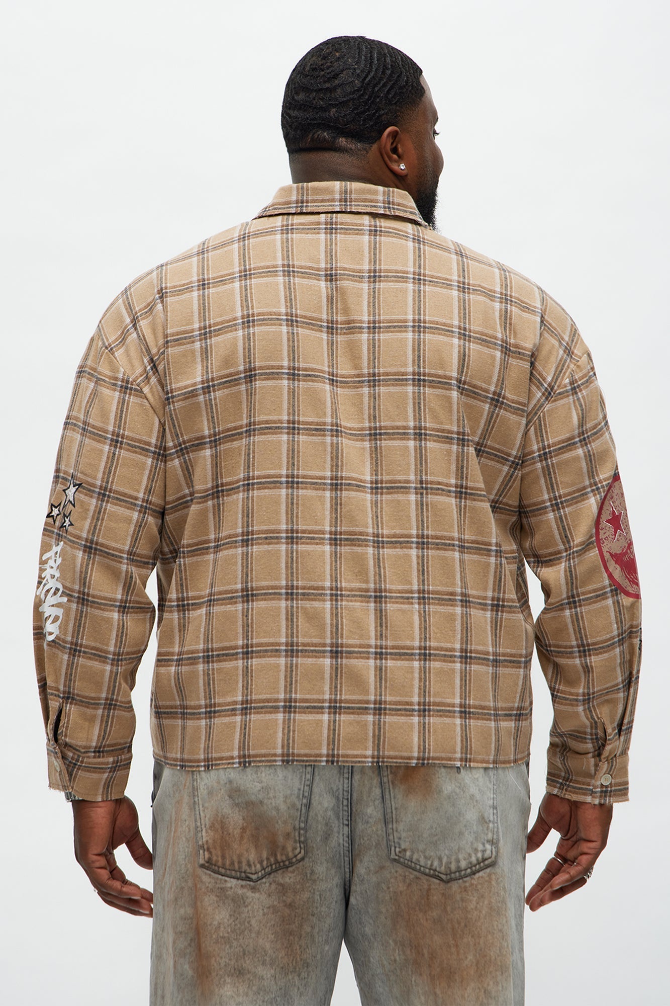 Revenge Woven Flannel - Taupe/combo Fashion Nova