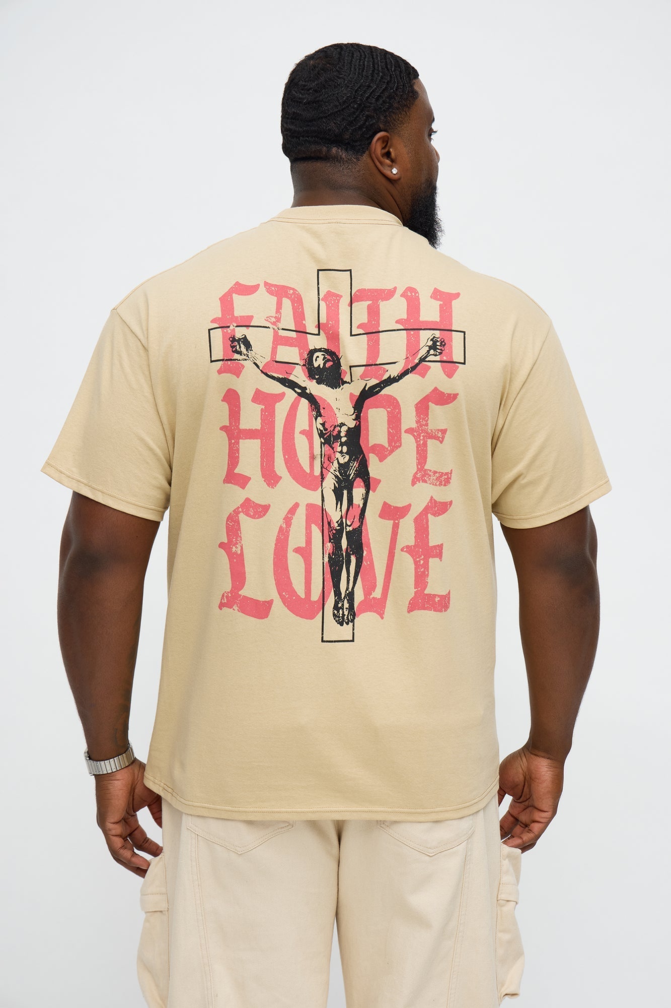 Faith Hope Love Short Sleeve Tee - Sand Fashion Nova