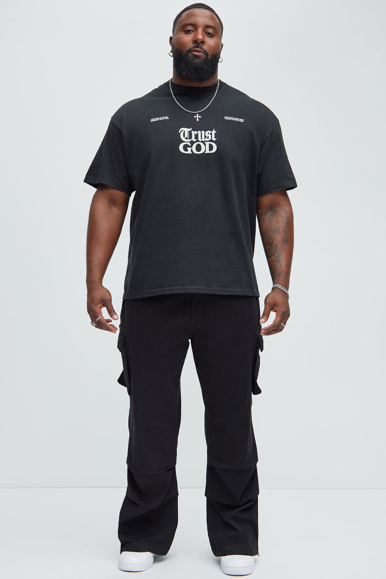 Trust God Short Sleeve Tee - Black Fashion Nova