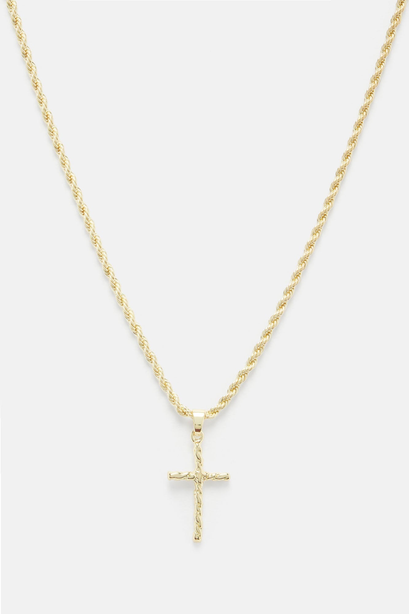 Nugget Holy Cross Chain Necklace - Gold Fashion Nova