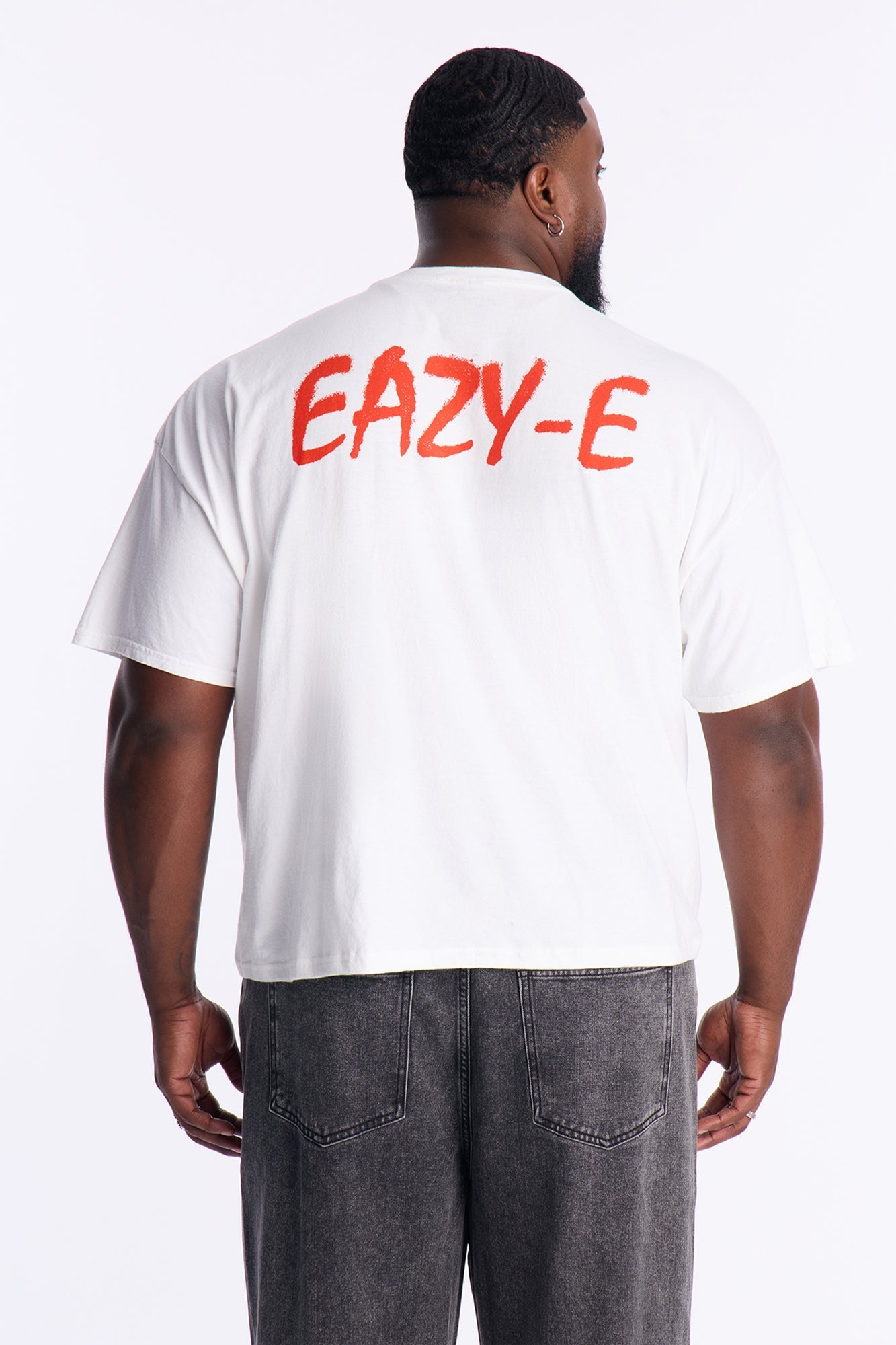 Eazy E Cruisin Boxy Short Sleeve Tee - White Fashion Nova