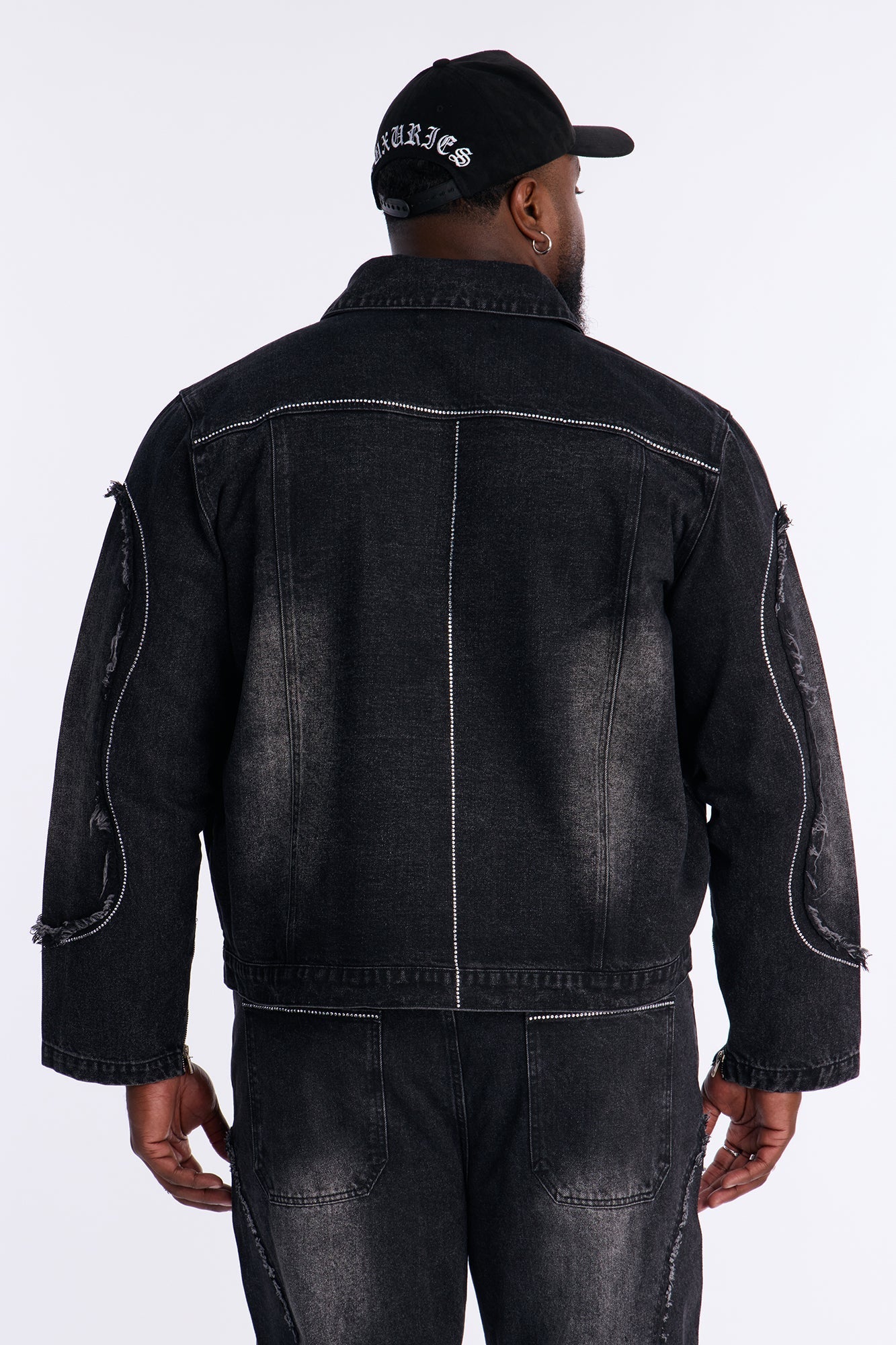Moto Been Down Jeweled Denim Jacket - Black Wash Fashion Nova