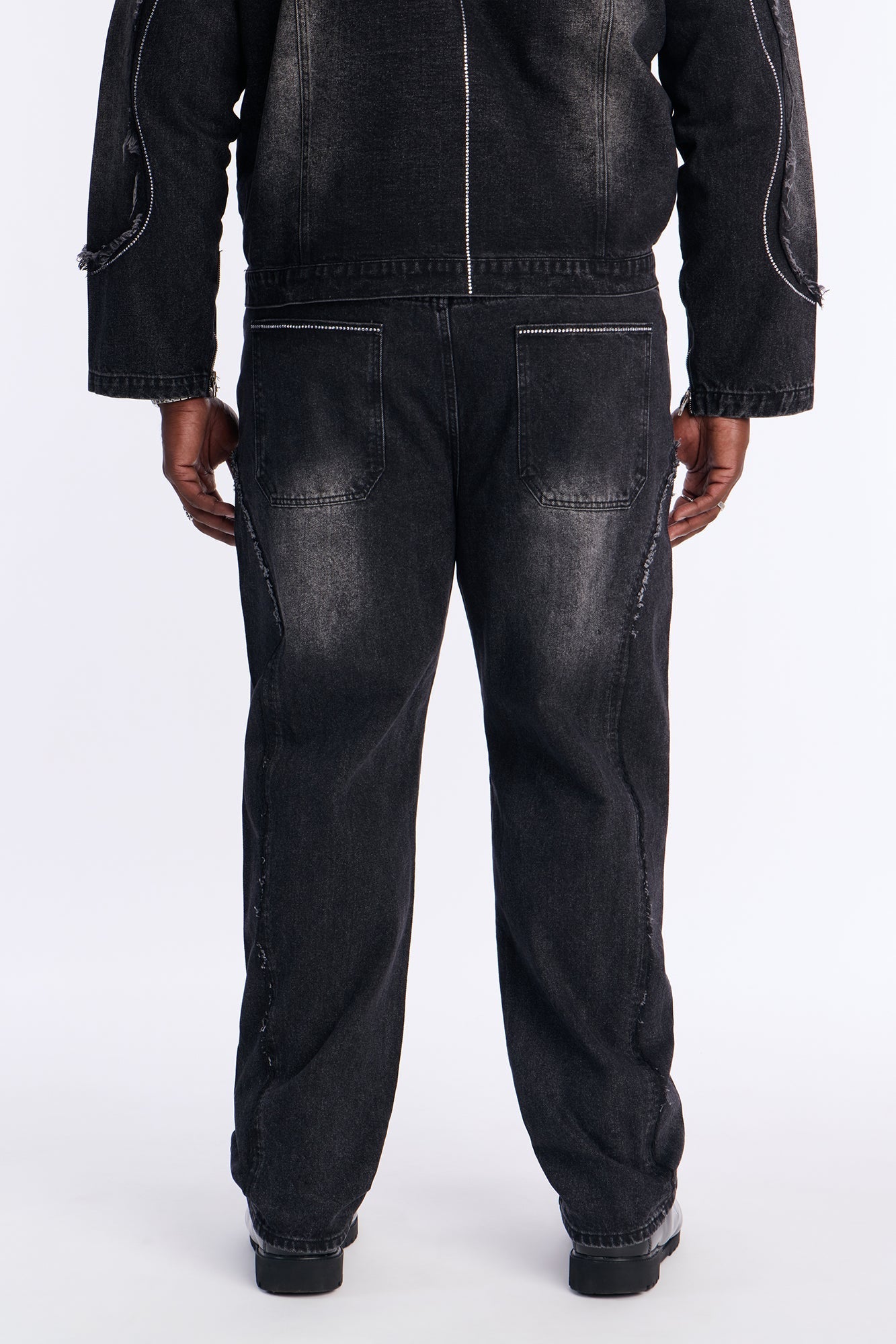 Straight Been Down Jeweled Jean - Black Wash Fashion Nova