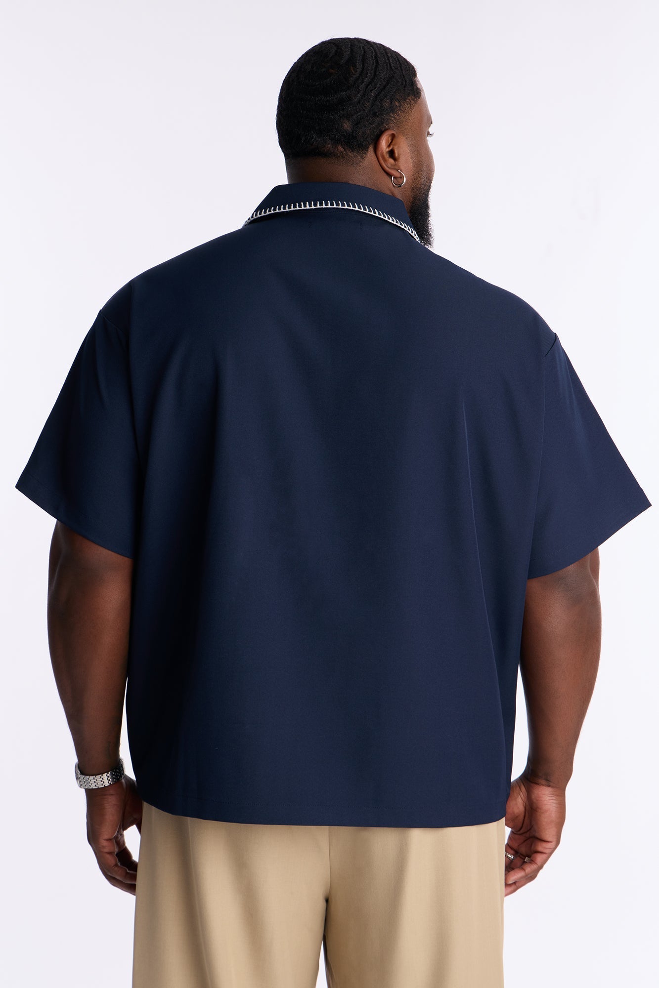 Hyde Stitch Polo - Navy Fashion Nova
