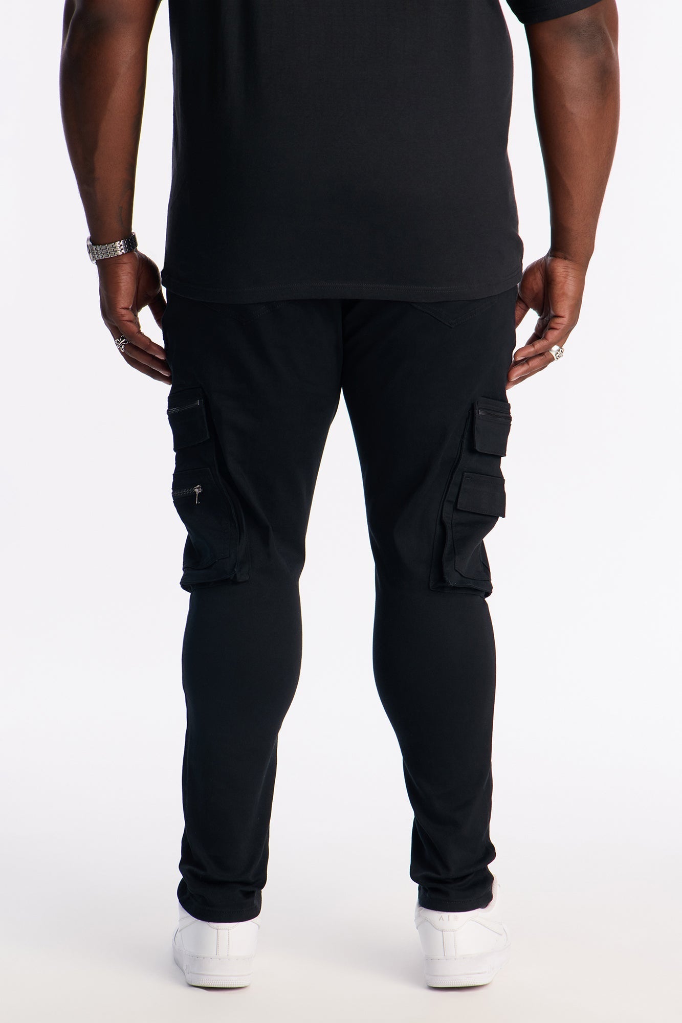 Stacked Skinny Take A Stroll Cargo Zipper Jean - Black Fashion Nova