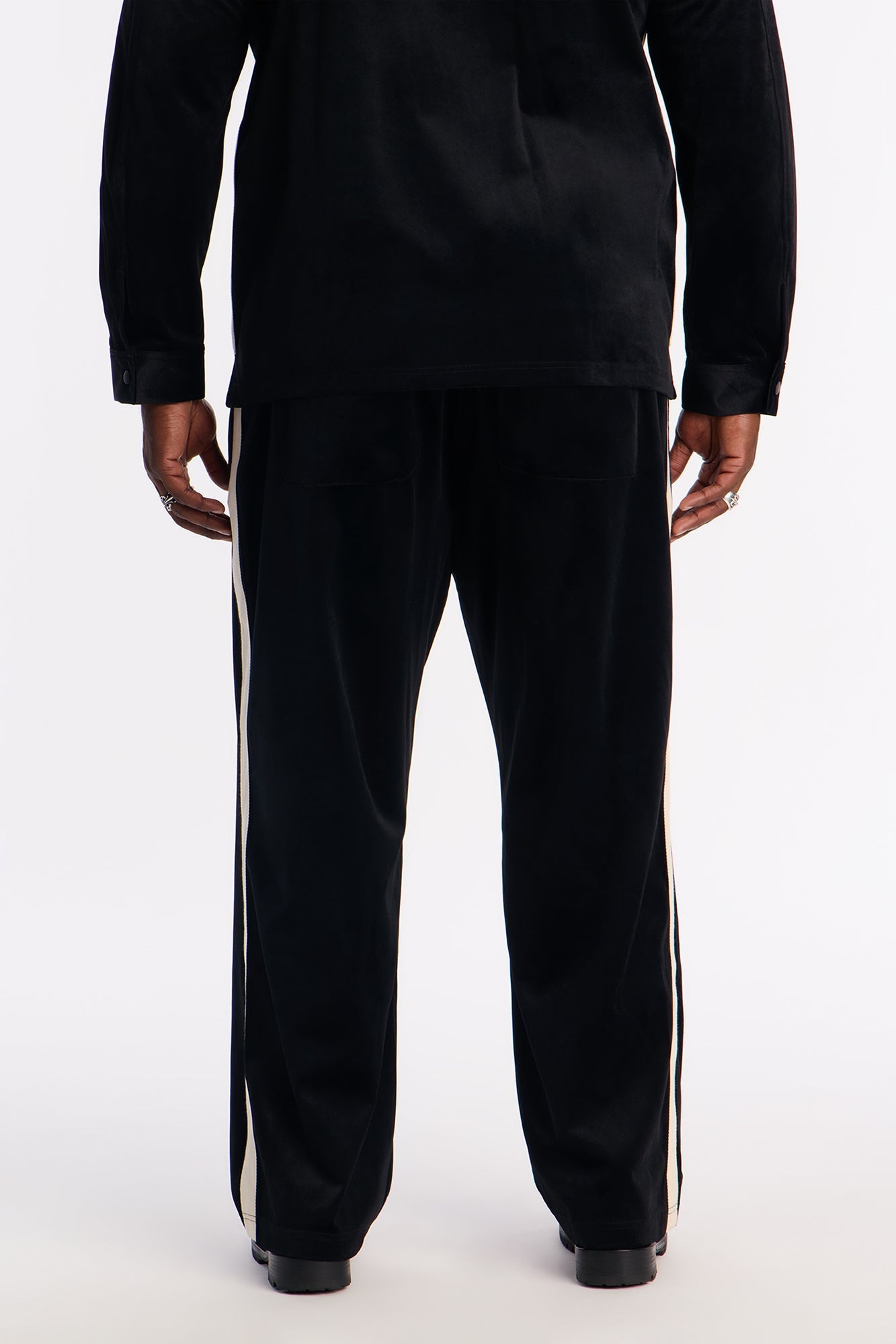 Straight Crescent Track Pant - Black Fashion Nova