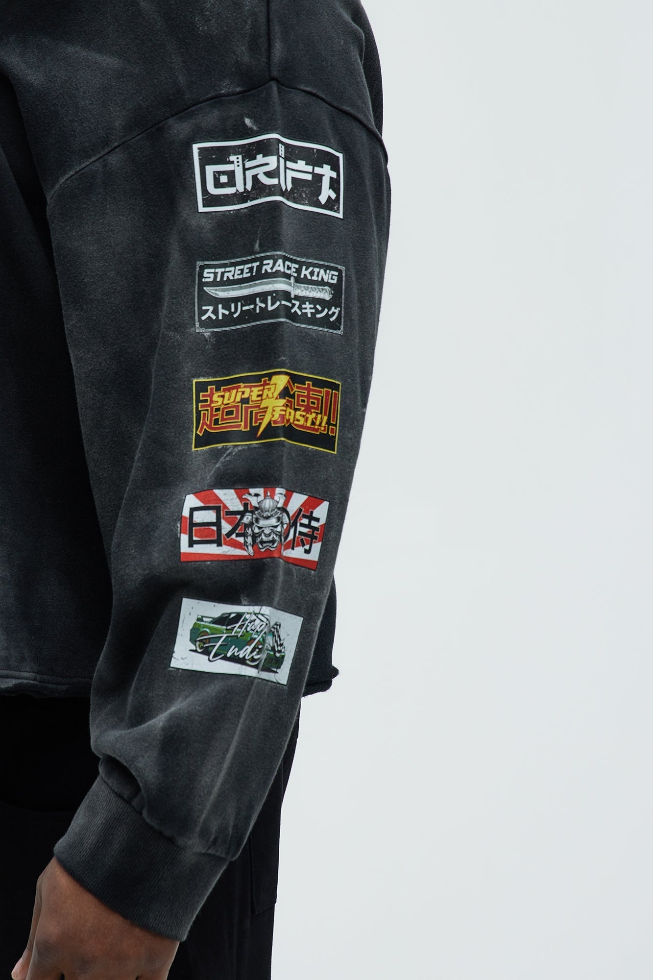 Tyson Speed Demons Boxy Hoodie - Black Wash Fashion Nova