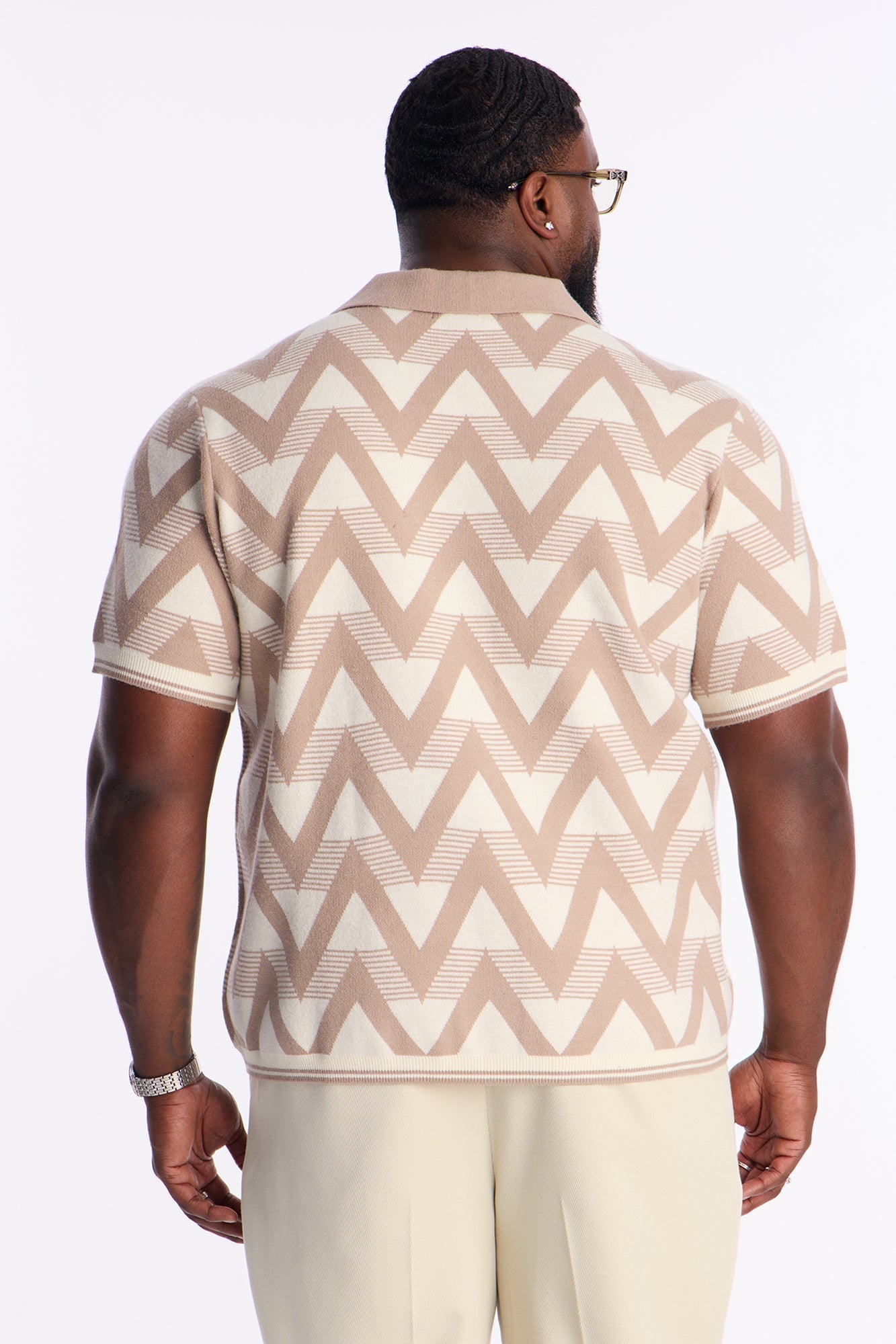 Charlie Johnny Collar Knitted Polo - Taupe Fashion Nova