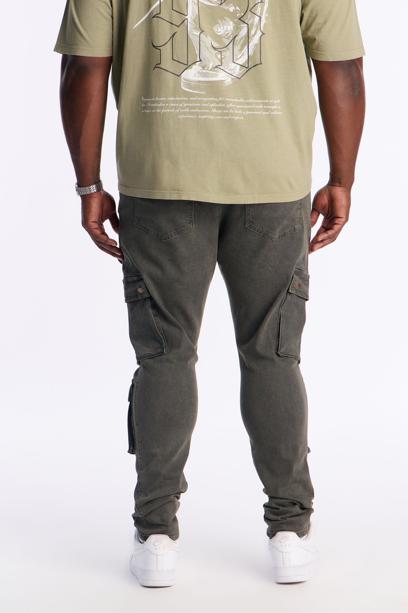 Stacked Skinny Back To Back Cargo Jean - Olive Fashion Nova