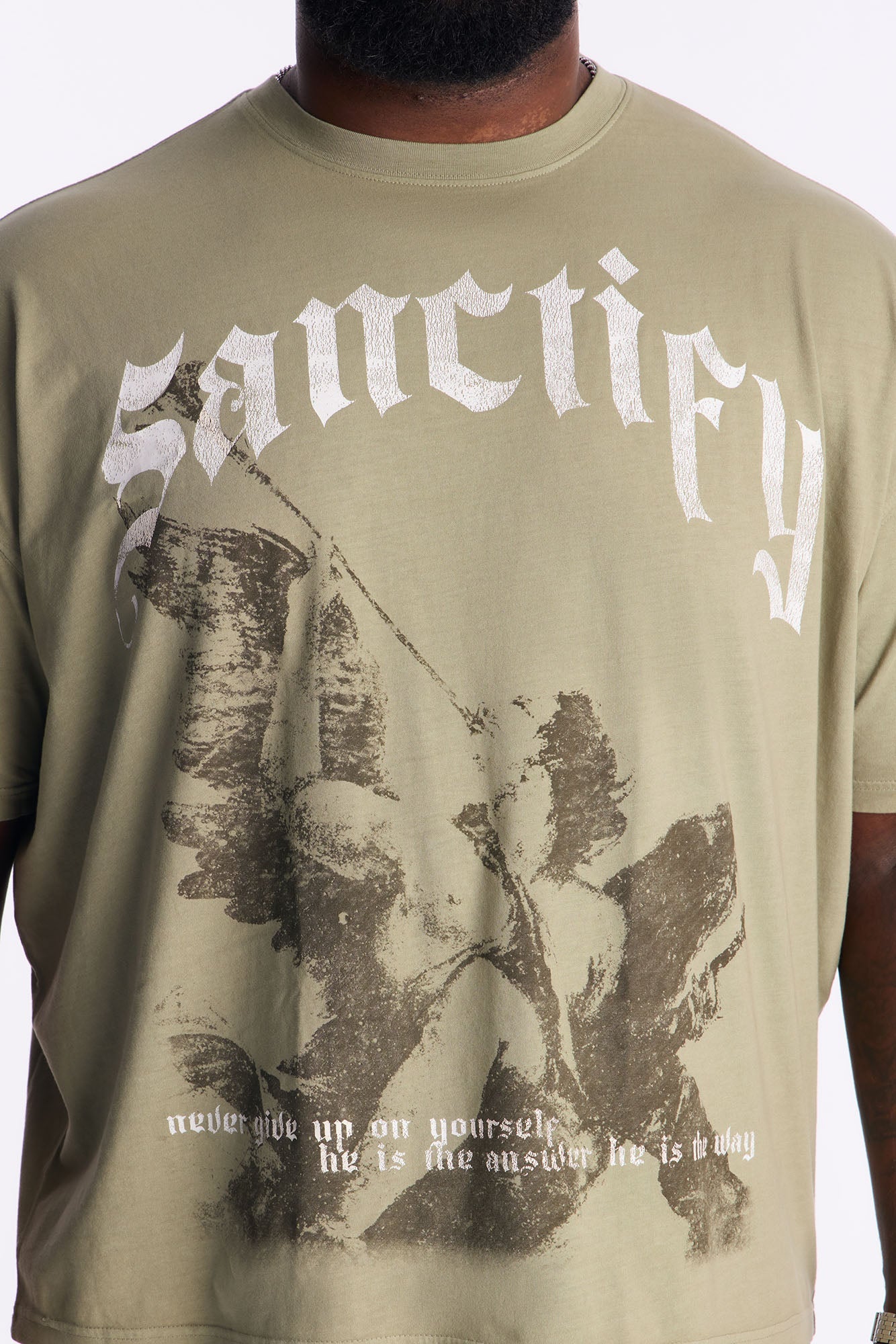 Sanctify Oversized Short Sleeve Tee - Olive Fashion Nova