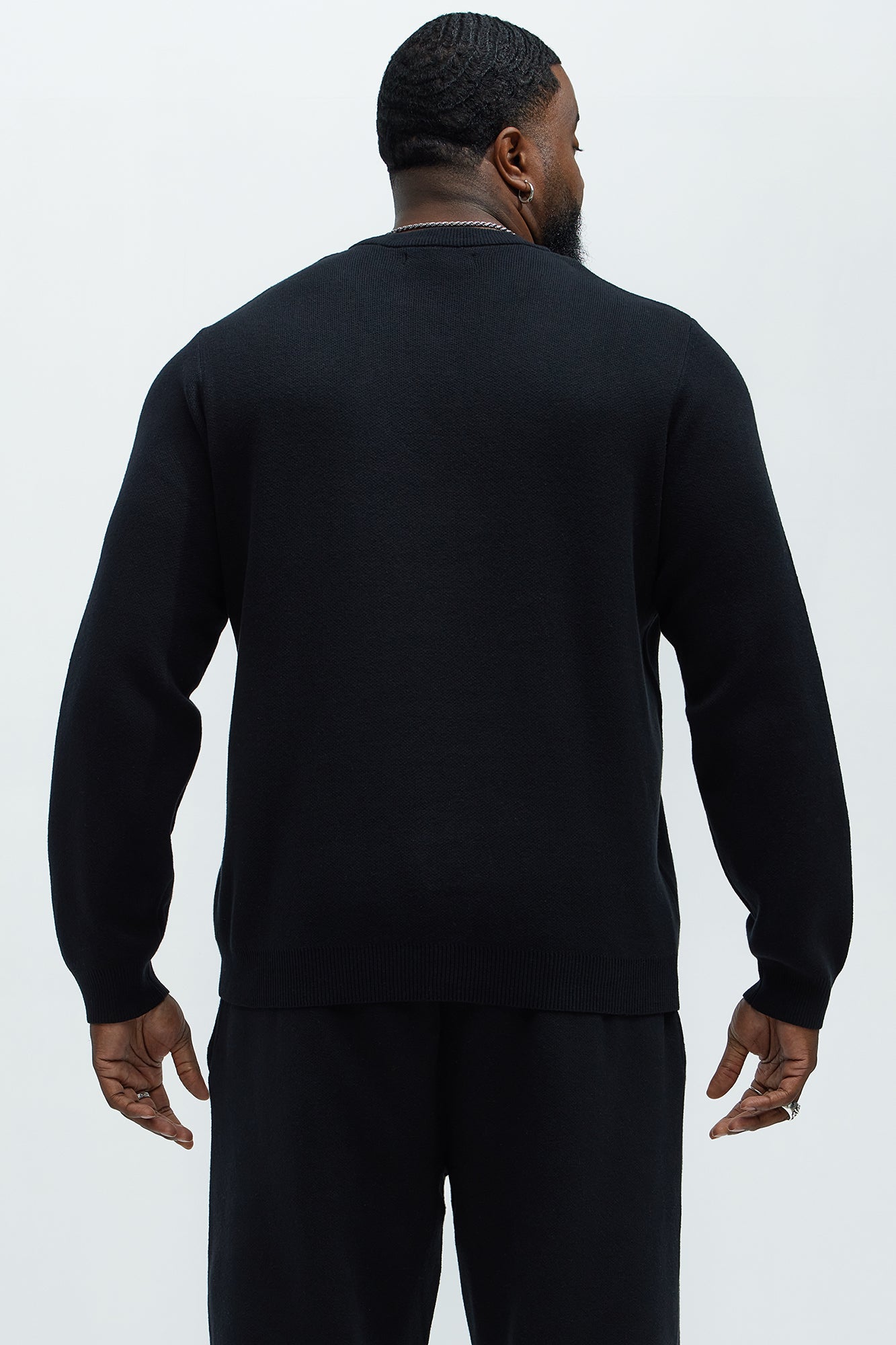 Recline Sweater Knit Crewneck - Black Fashion Nova