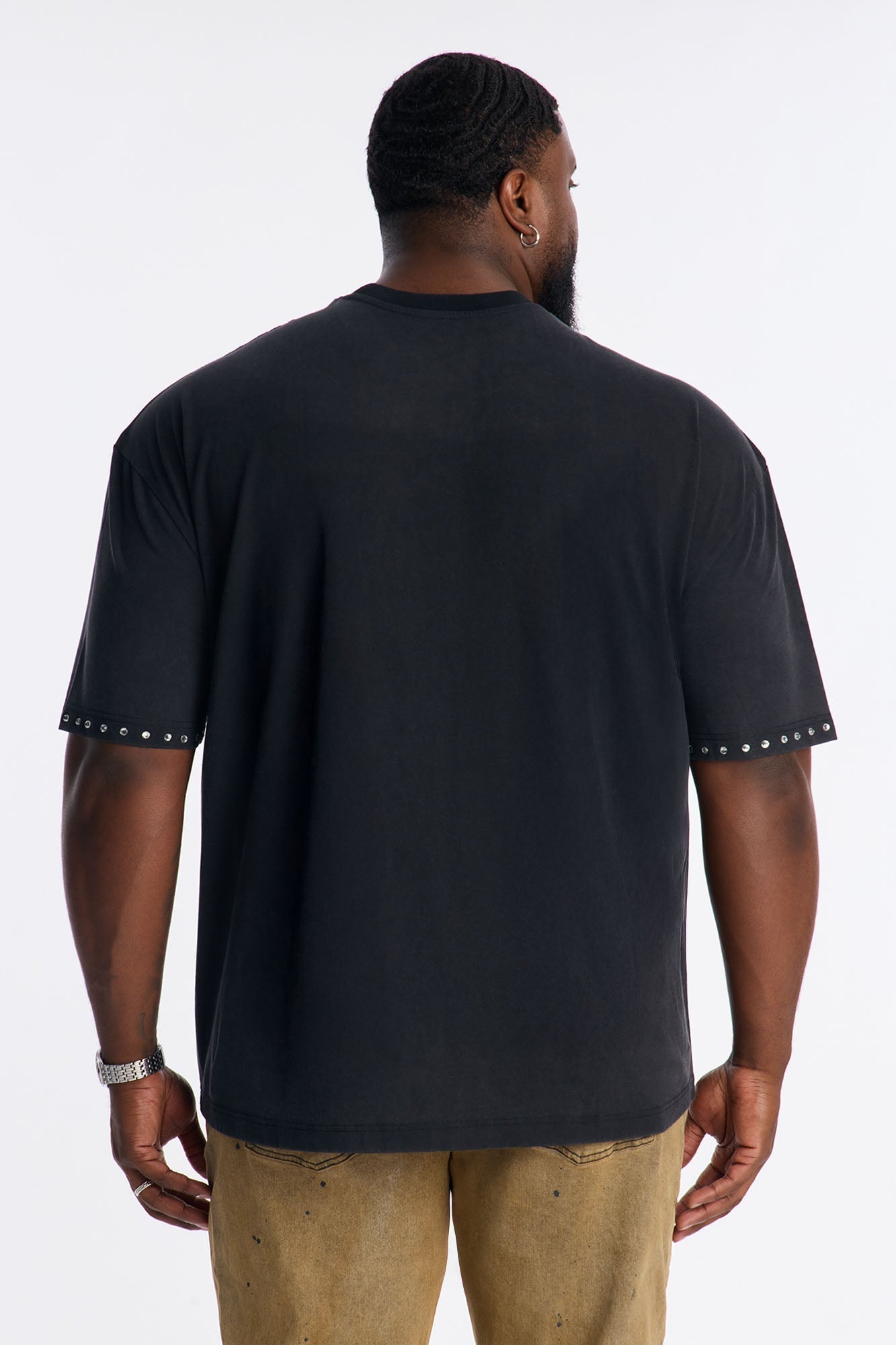 Rhinestone Embellished Knit Tee - Black Fashion Nova