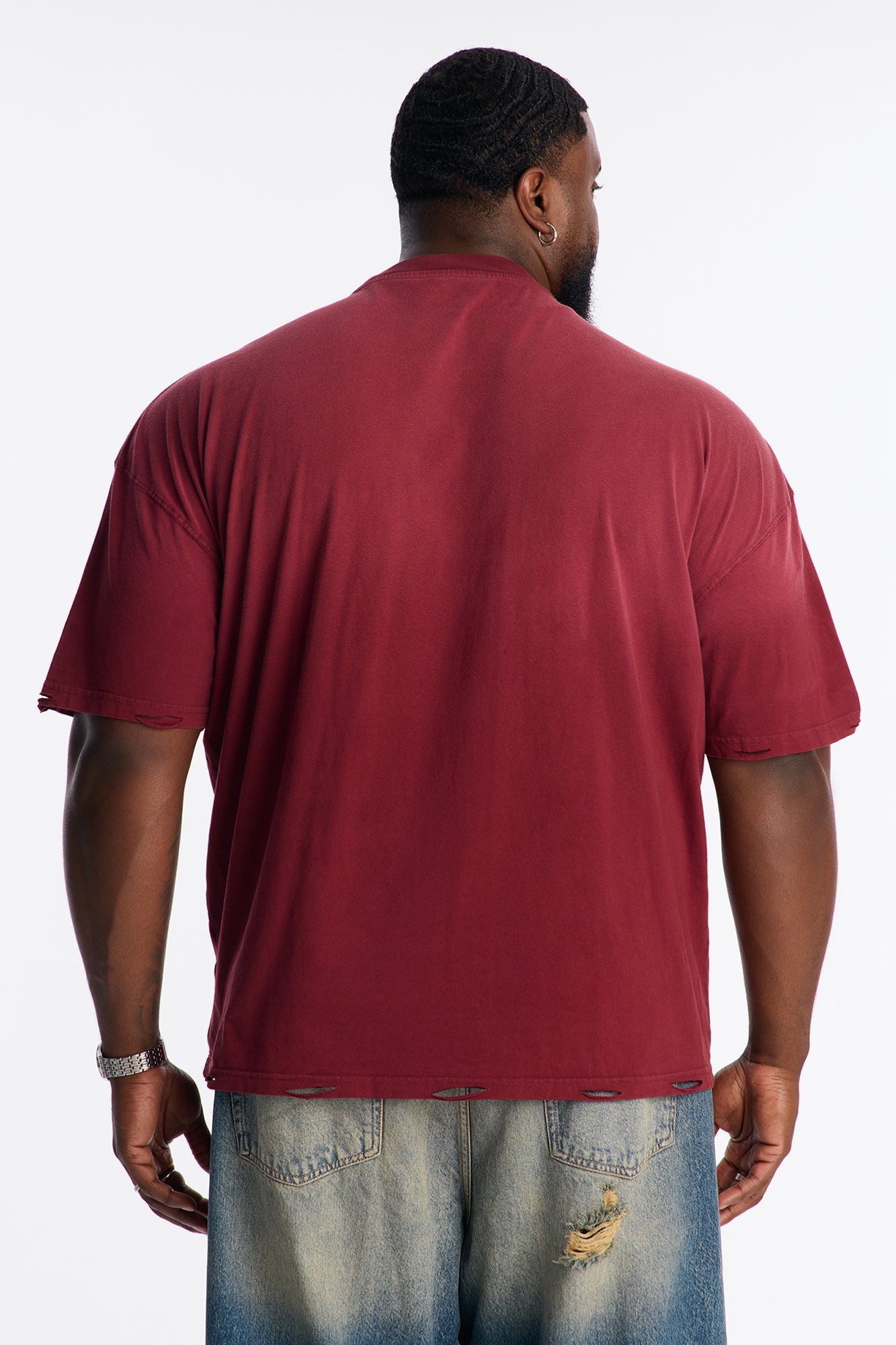 Vintage Wash Relaxed Edge Tee - Red Fashion Nova