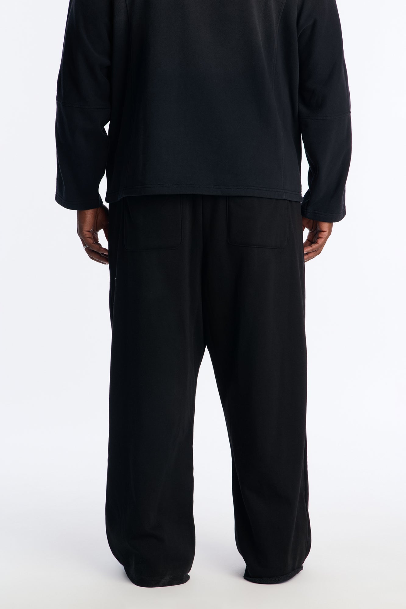 Raw Heavyweight Wide Leg Sweatpants - Black Fashion Nova