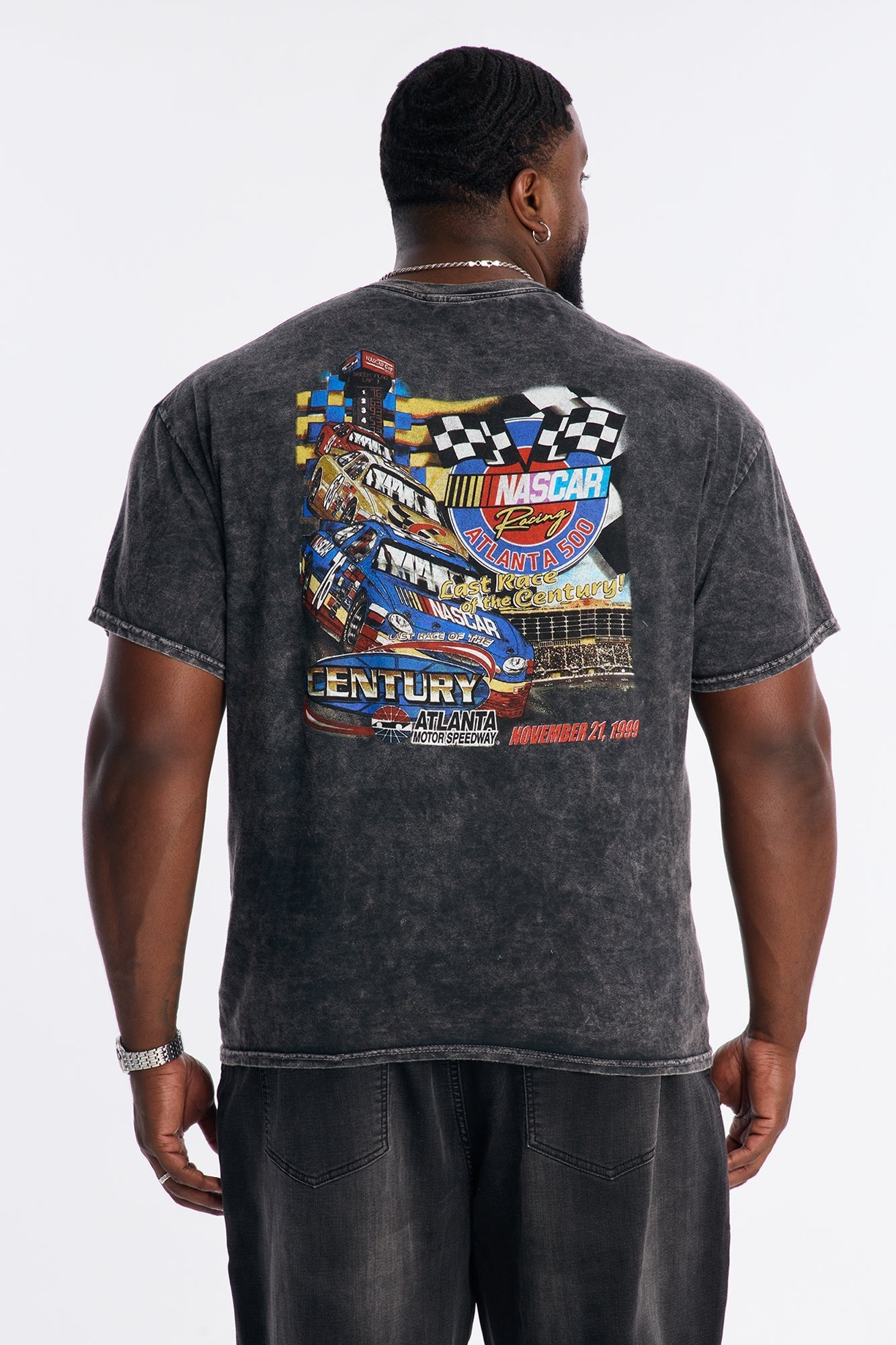 NASCAR Atlanta 500 Vintage Short Sleeve Tee - Black Wash Fashion Nova